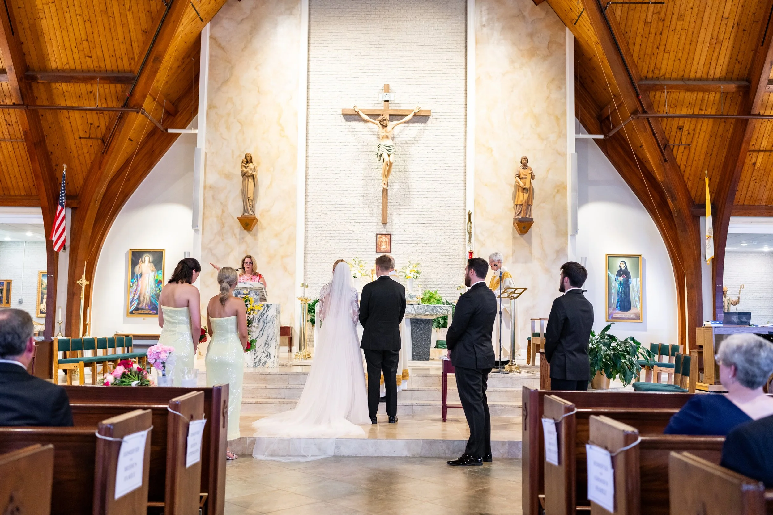 bride and groom at St. Patricks Catholic Church wedding in Rockville md