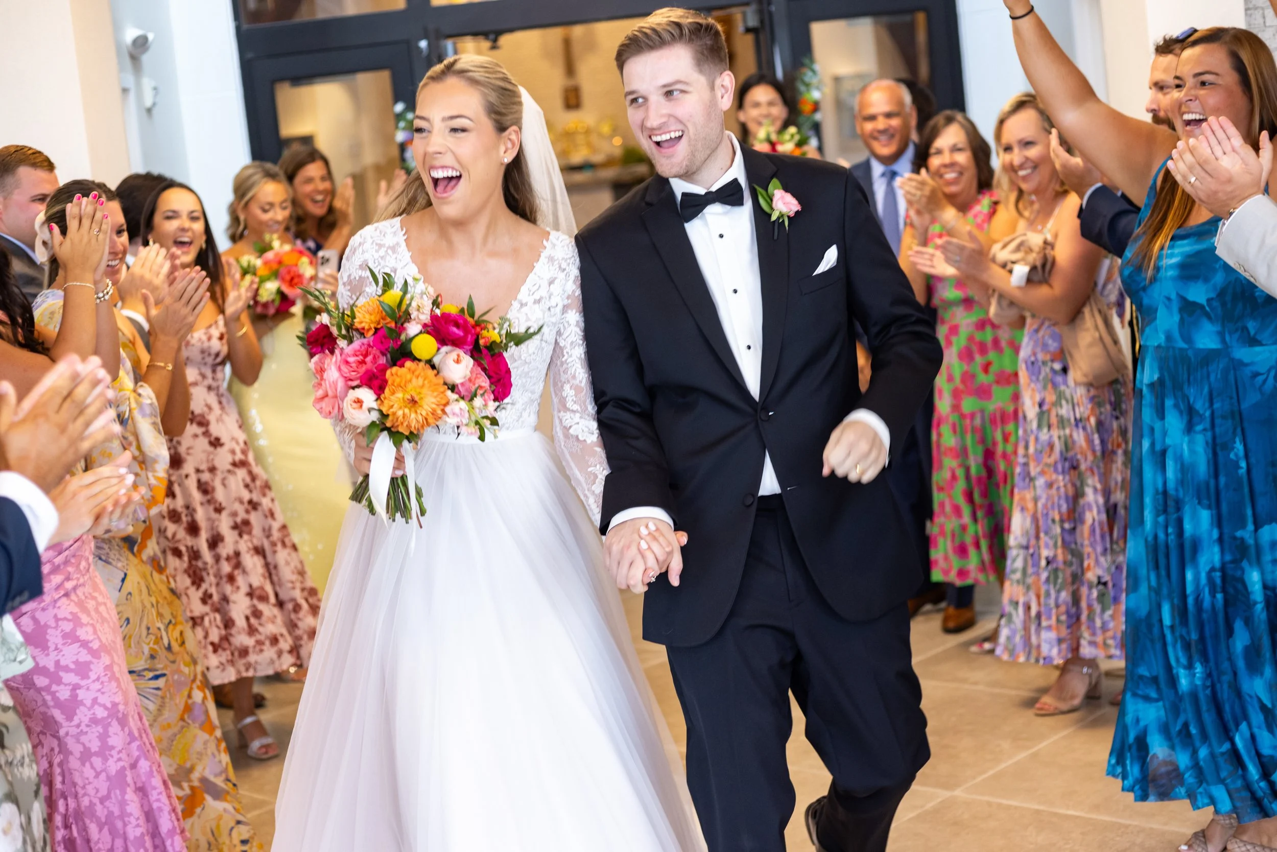 bride and groom at St. Patricks Catholic Church wedding in Rockville md
