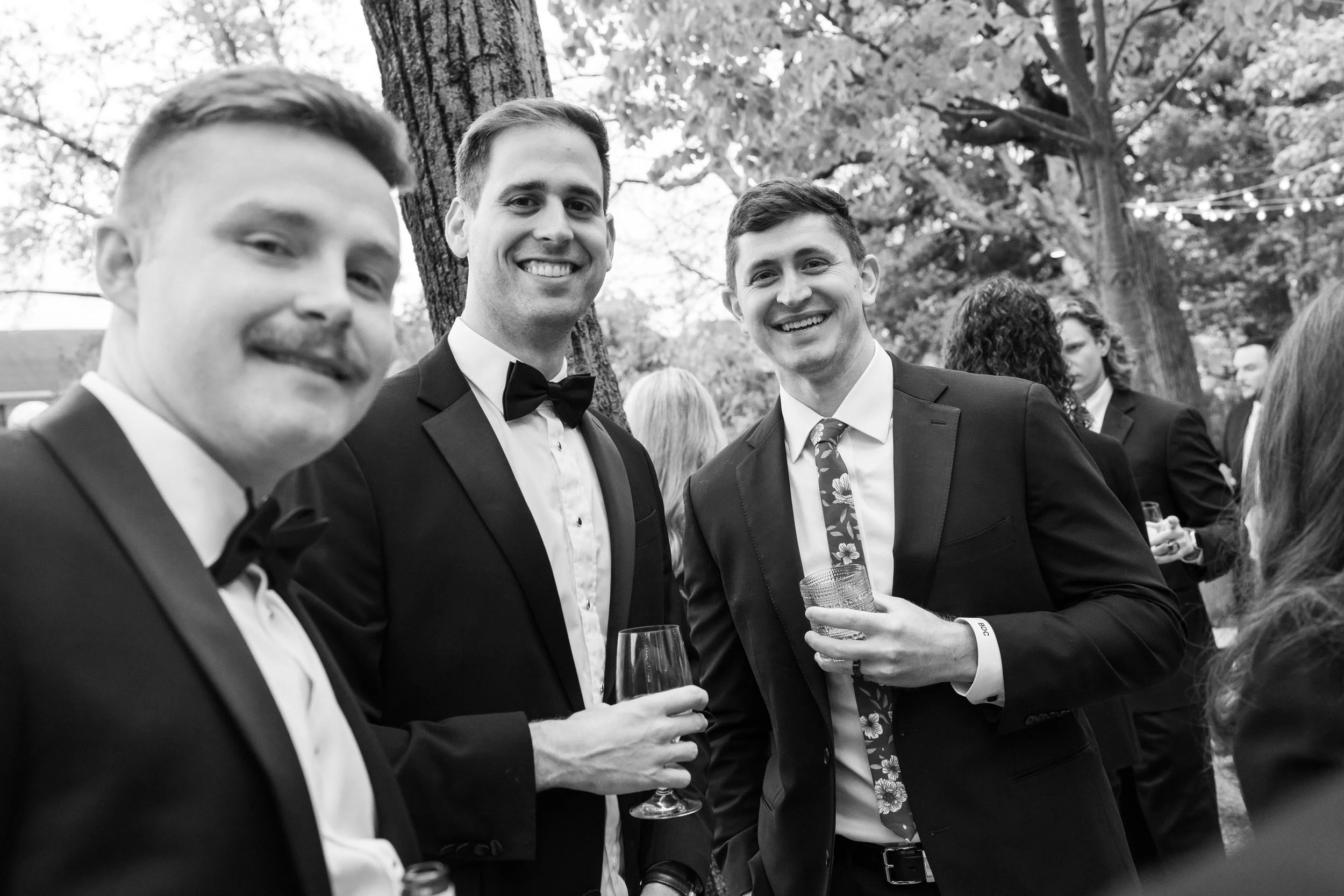 Guest candid photos at spring wedding at Meridian House in Washington DC