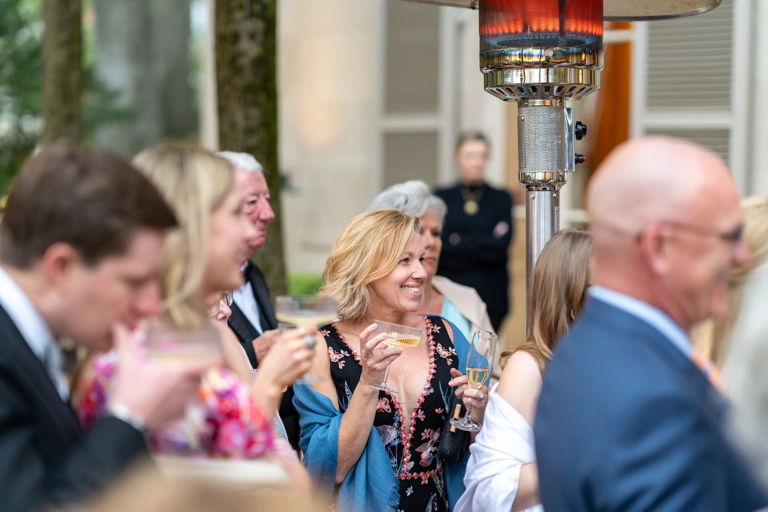 guests reacting to speeches at spring wedding at meridian house in dc