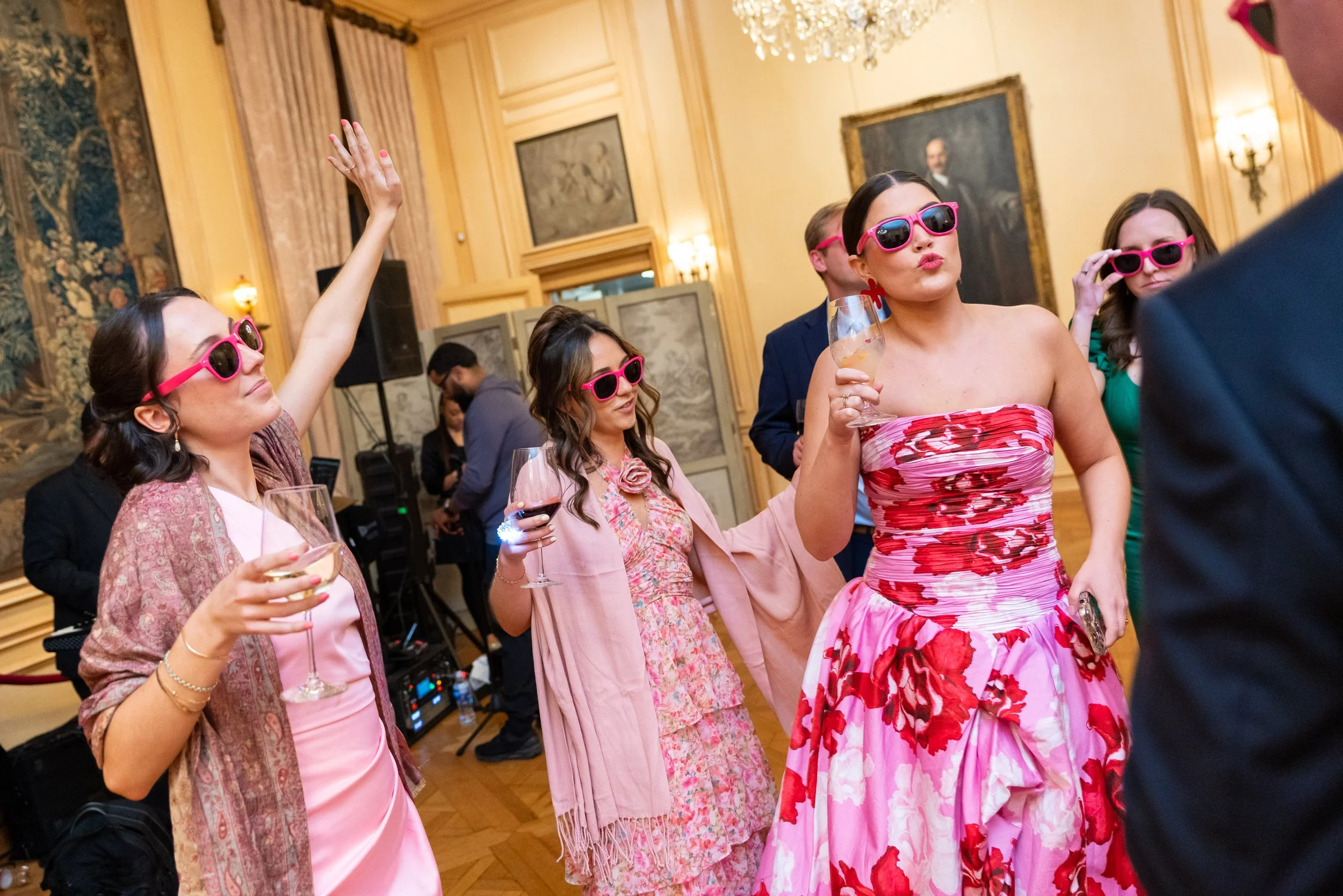 Bridesmaids on the dance floor at Meridian House Wedding
