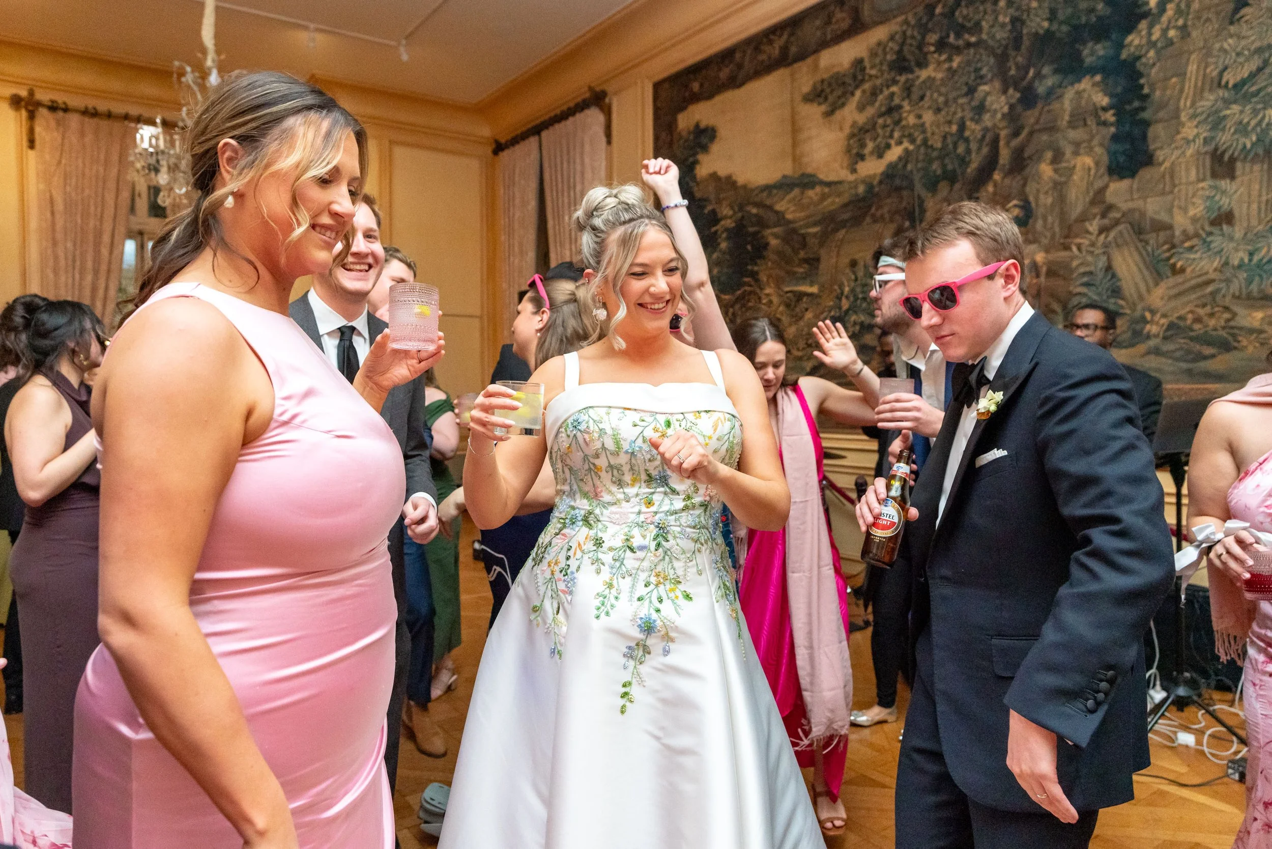 Bride and groom spring Meridian House Wedding