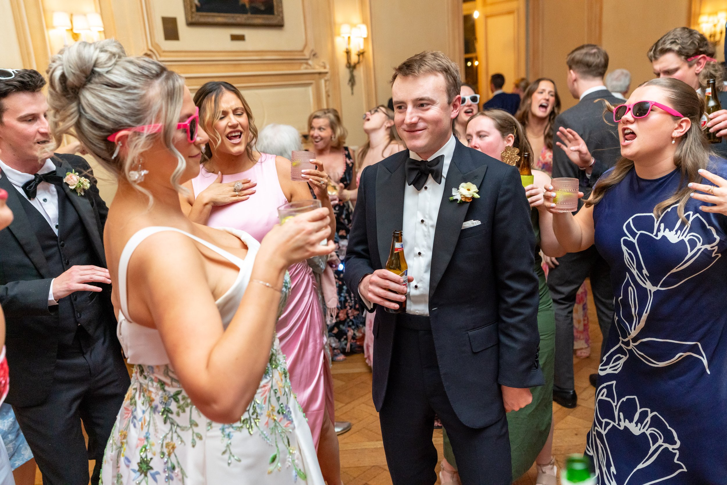 Candid fun colorful photography in Washington DC at Meridian House Wedding