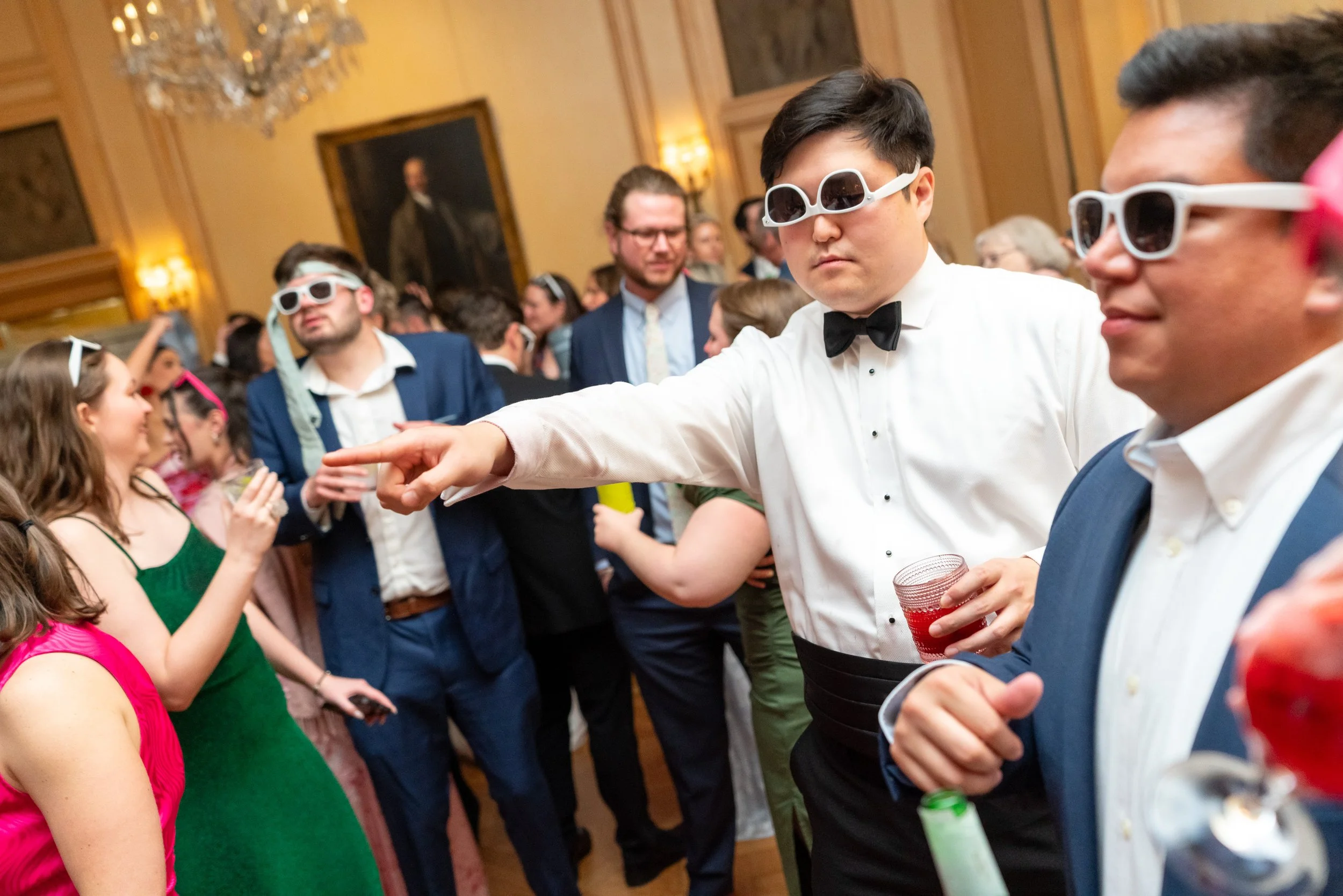 Funny dance floor photos reception room at Meridian House Wedding
