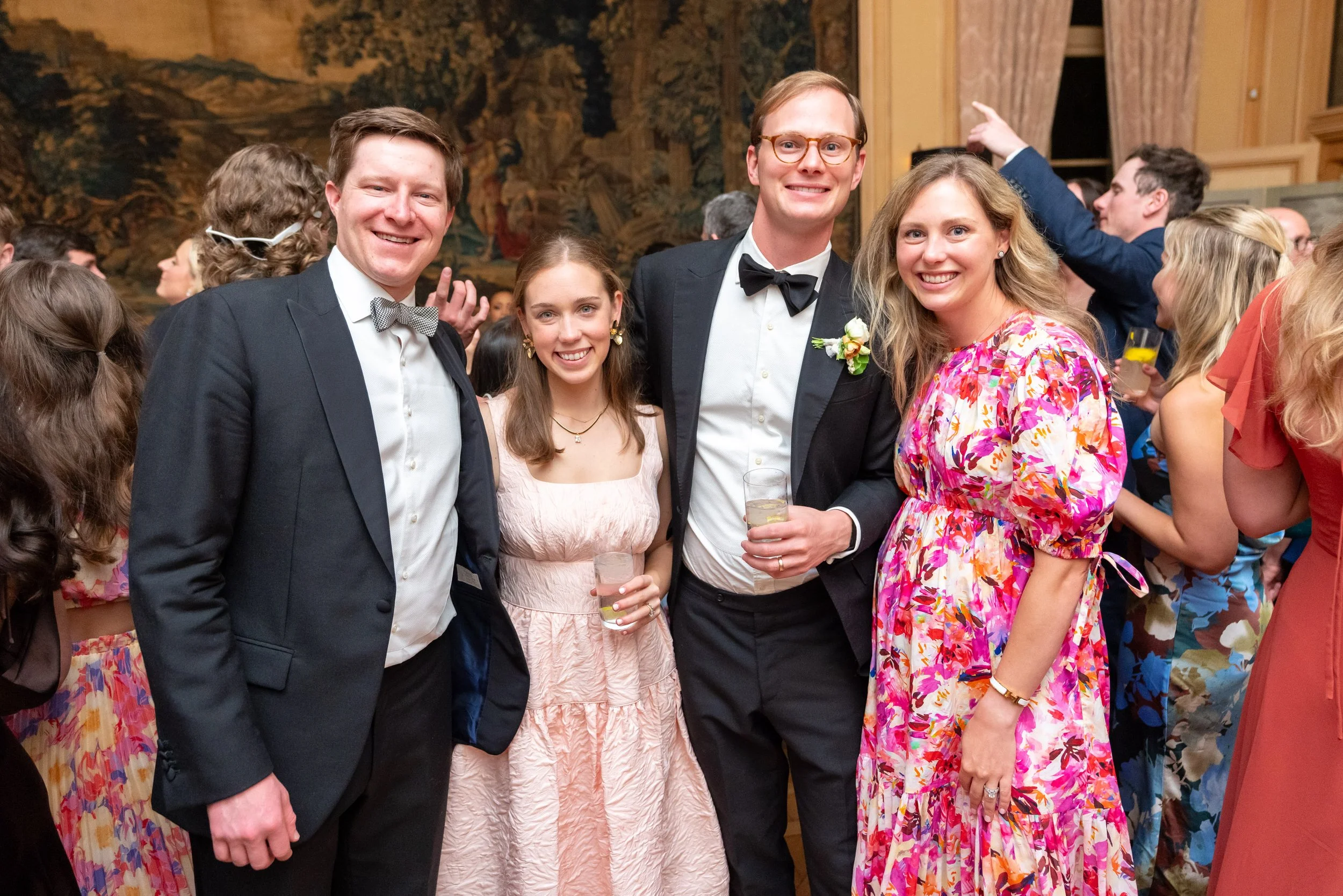 Fashionable guests reception dance floor photos at Meridian House Wedding