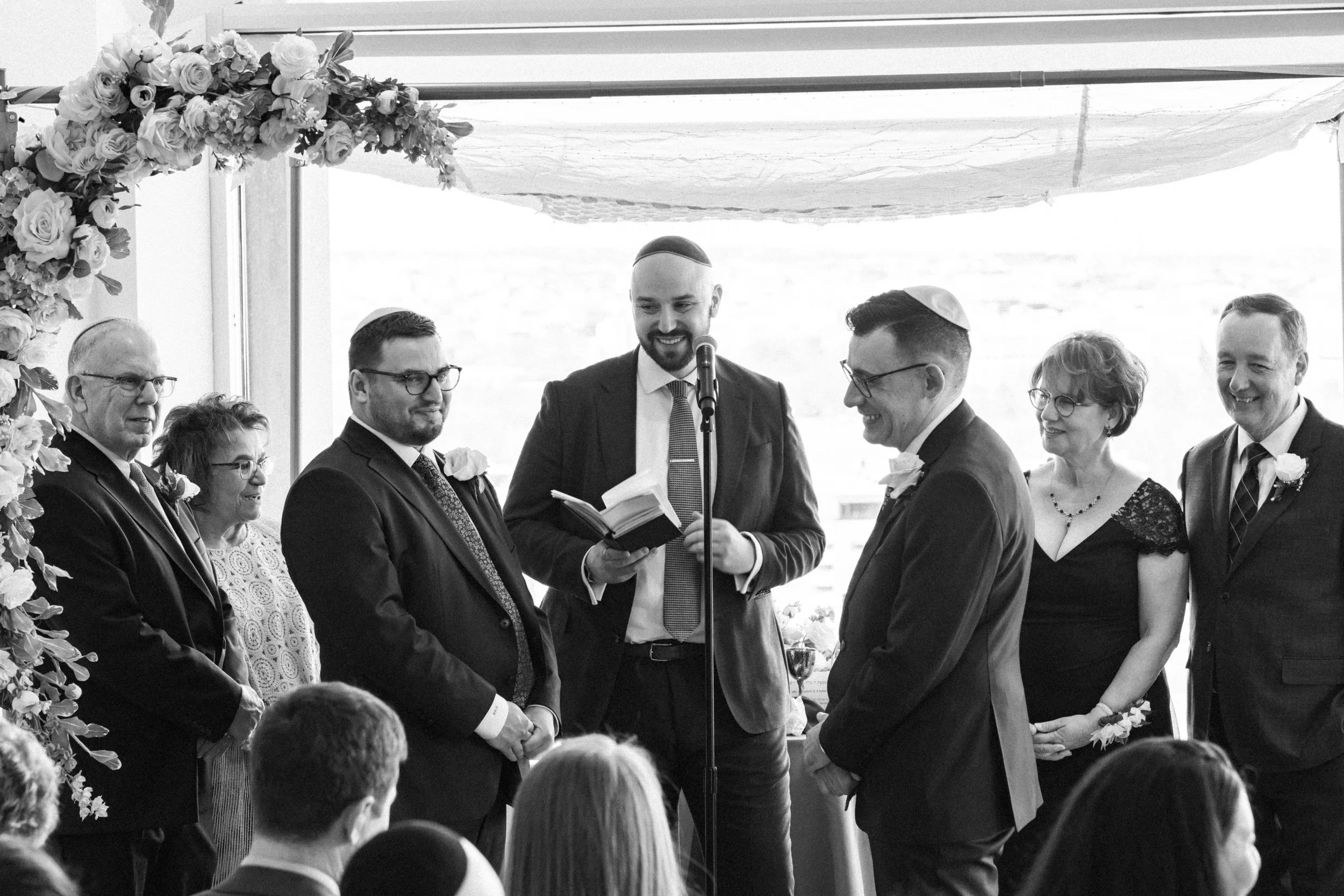 Gay Jewish wedding ceremony photos at Top of the Town Washington DC wedding photographer