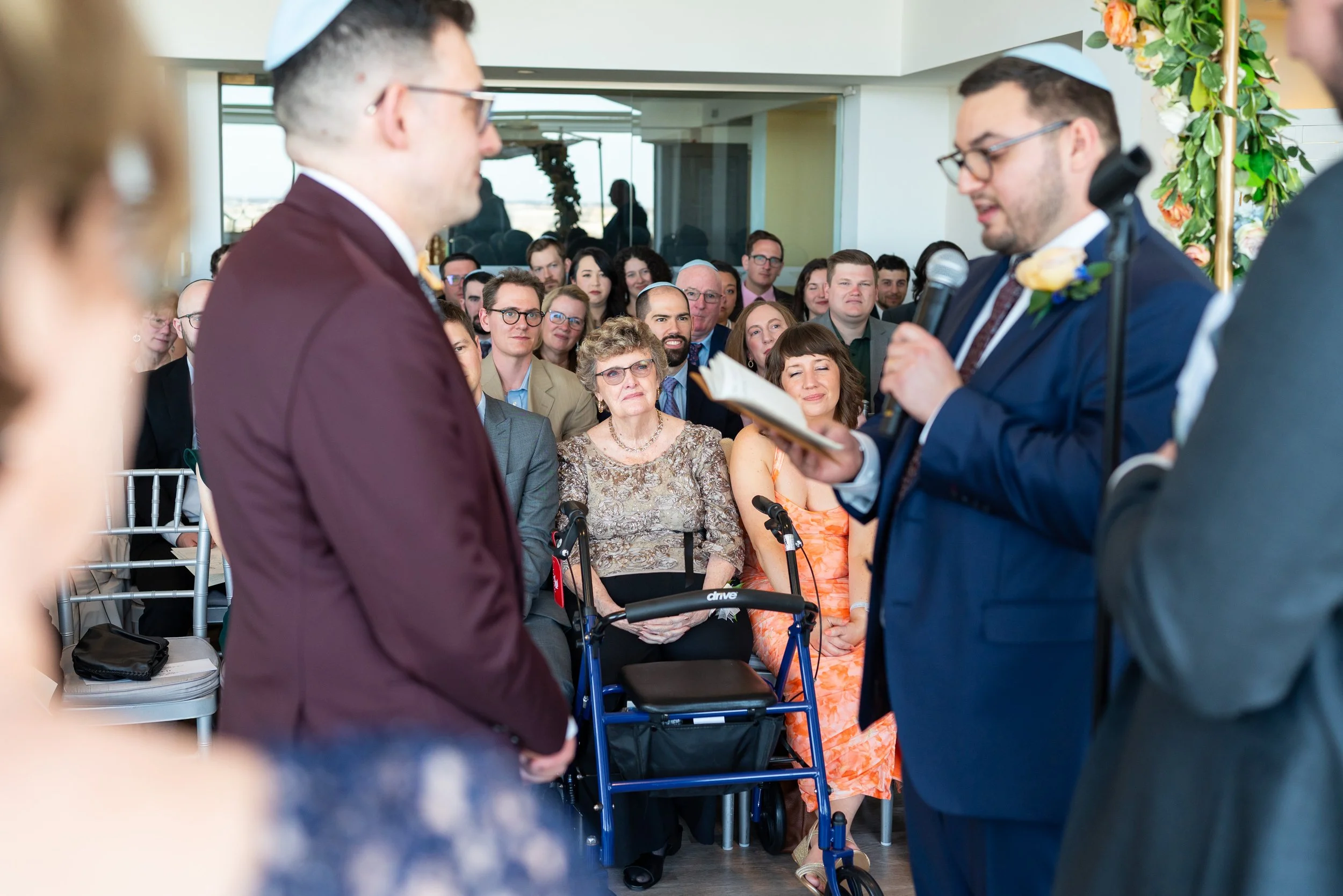 Gay Jewish wedding ceremony photos at Top of the Town Washington DC wedding photographer
