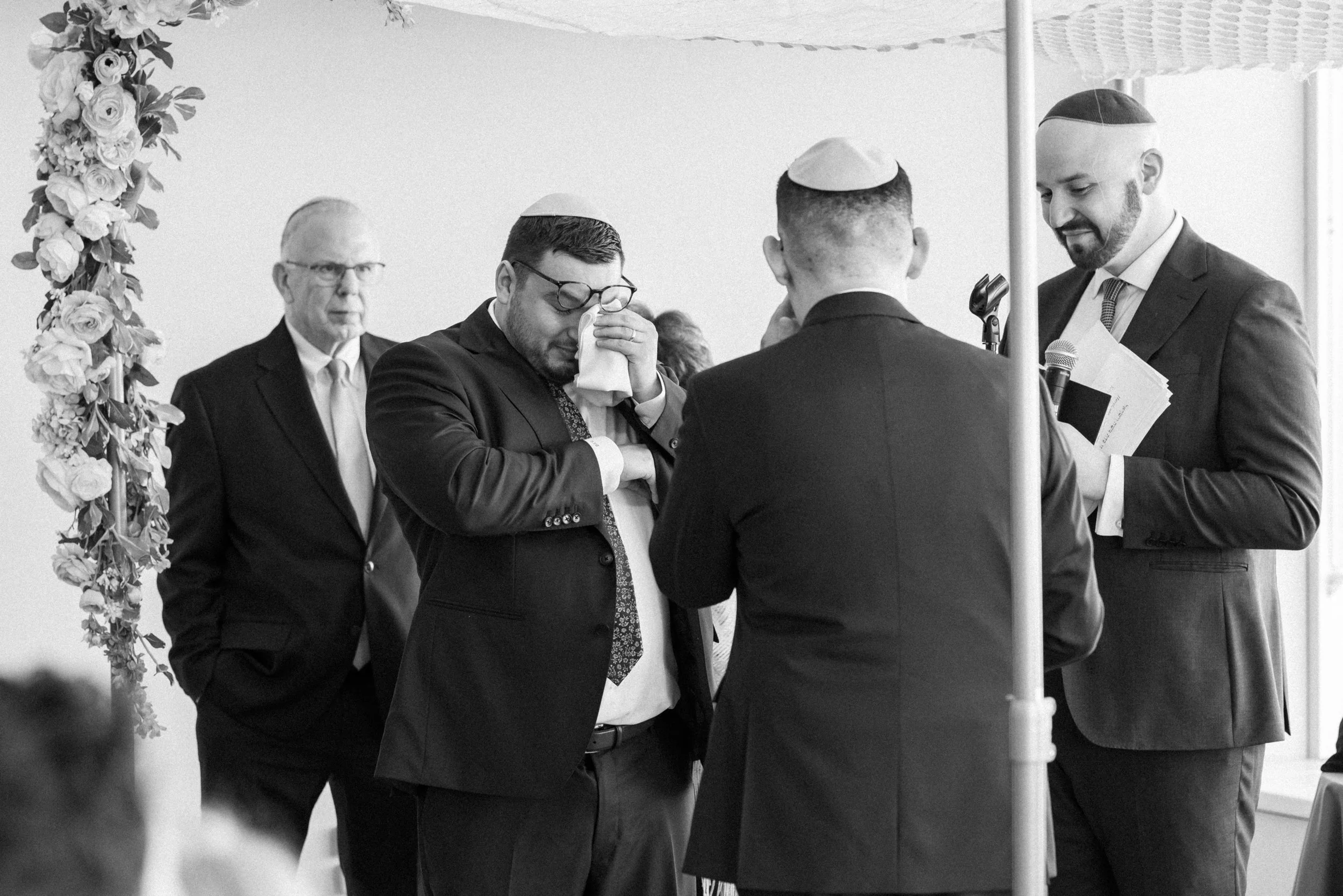 Gay Jewish wedding ceremony photos at Top of the Town Washington DC wedding photographer