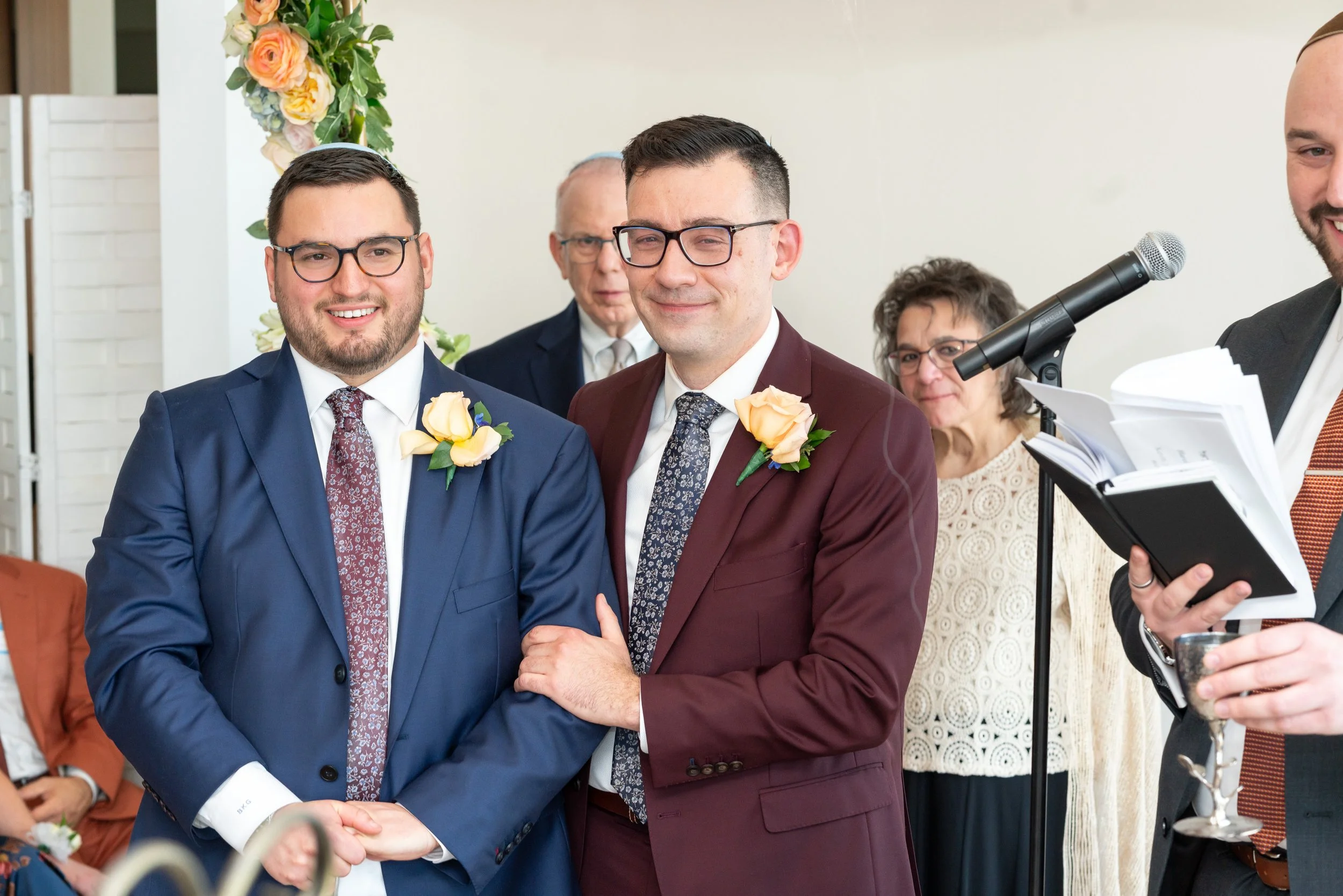 Gay Jewish wedding ceremony photos at Top of the Town Washington DC wedding photographer