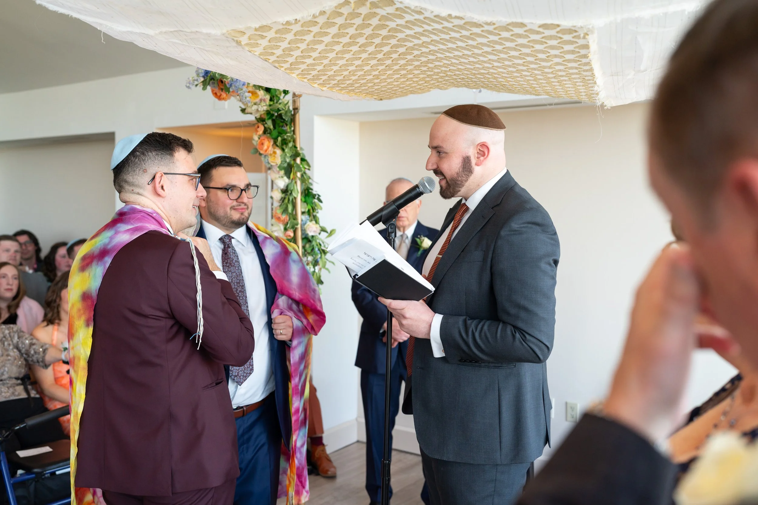 Gay Jewish wedding ceremony photos at Top of the Town Washington DC wedding photographer