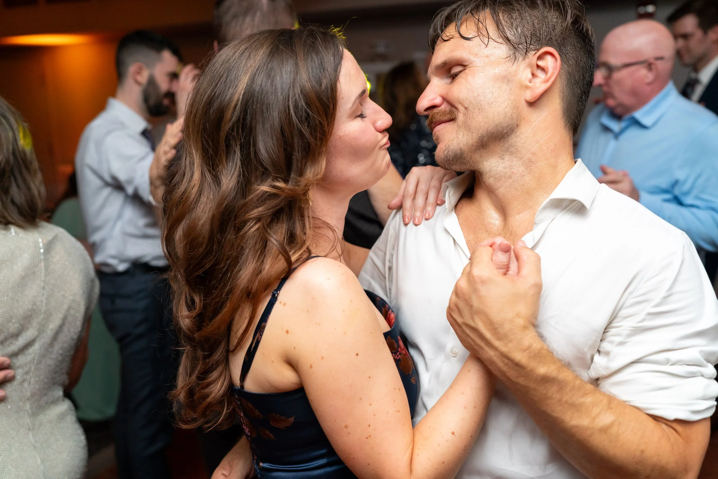 Fun colorful candid wedding photographer in Washington DC at Top of the Town wedding