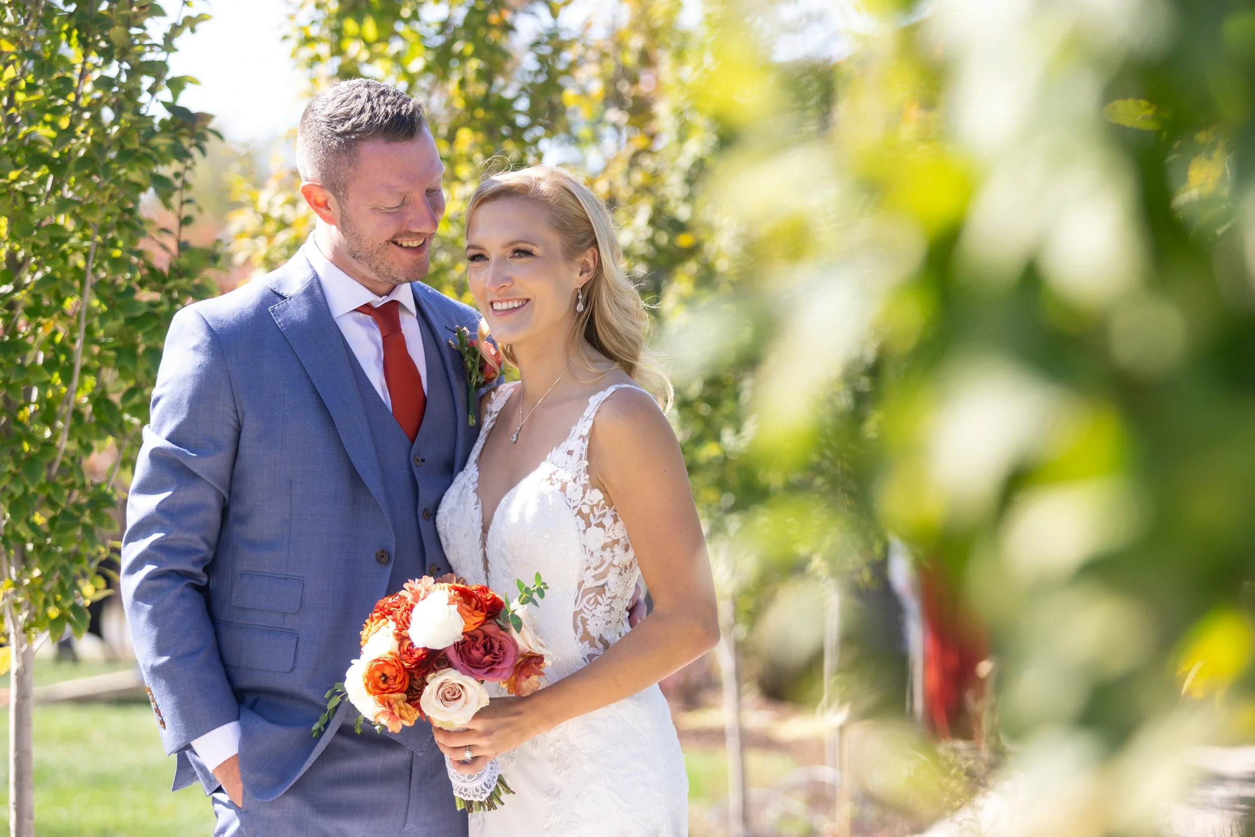 Bride and groom wedding photos candid and colorful and fun at Hilltop Farm