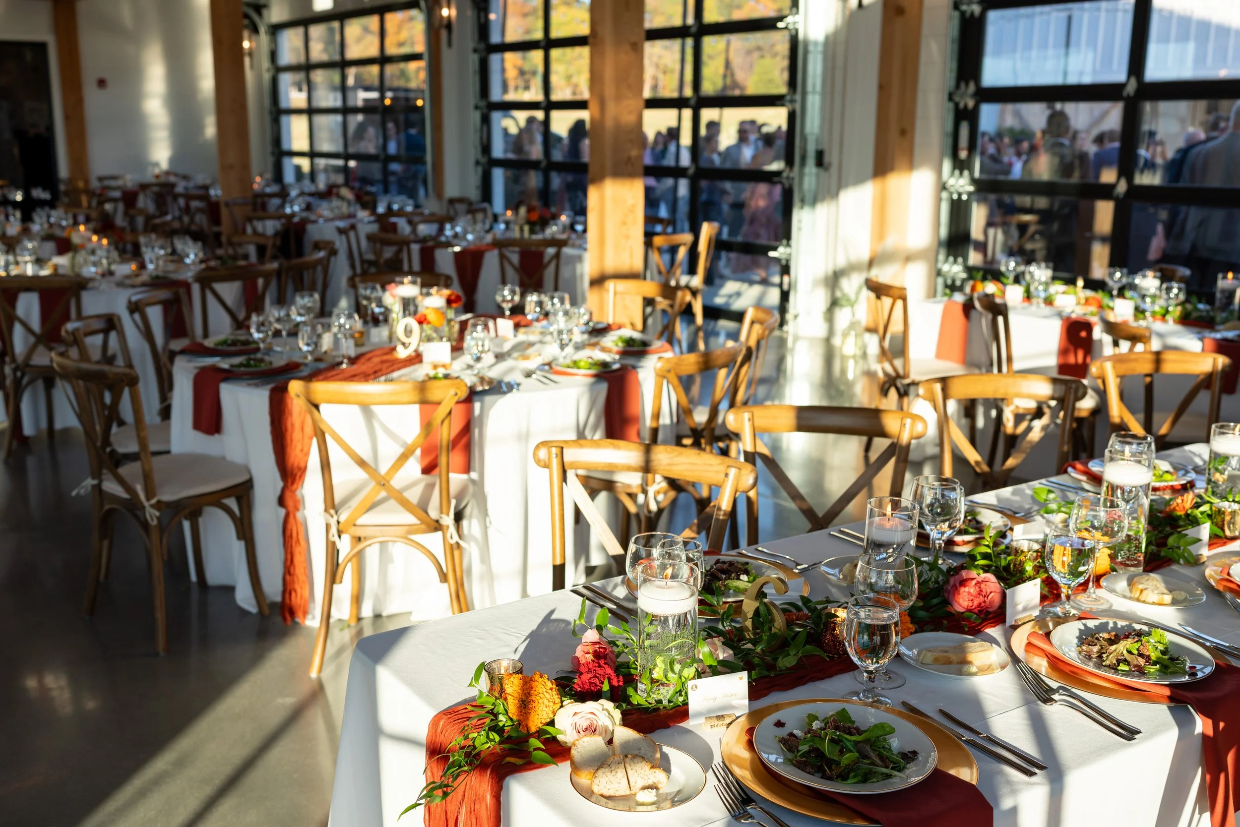 Luxury barn wedding venue in Virginia at Hilltop Farm in the summer and fall