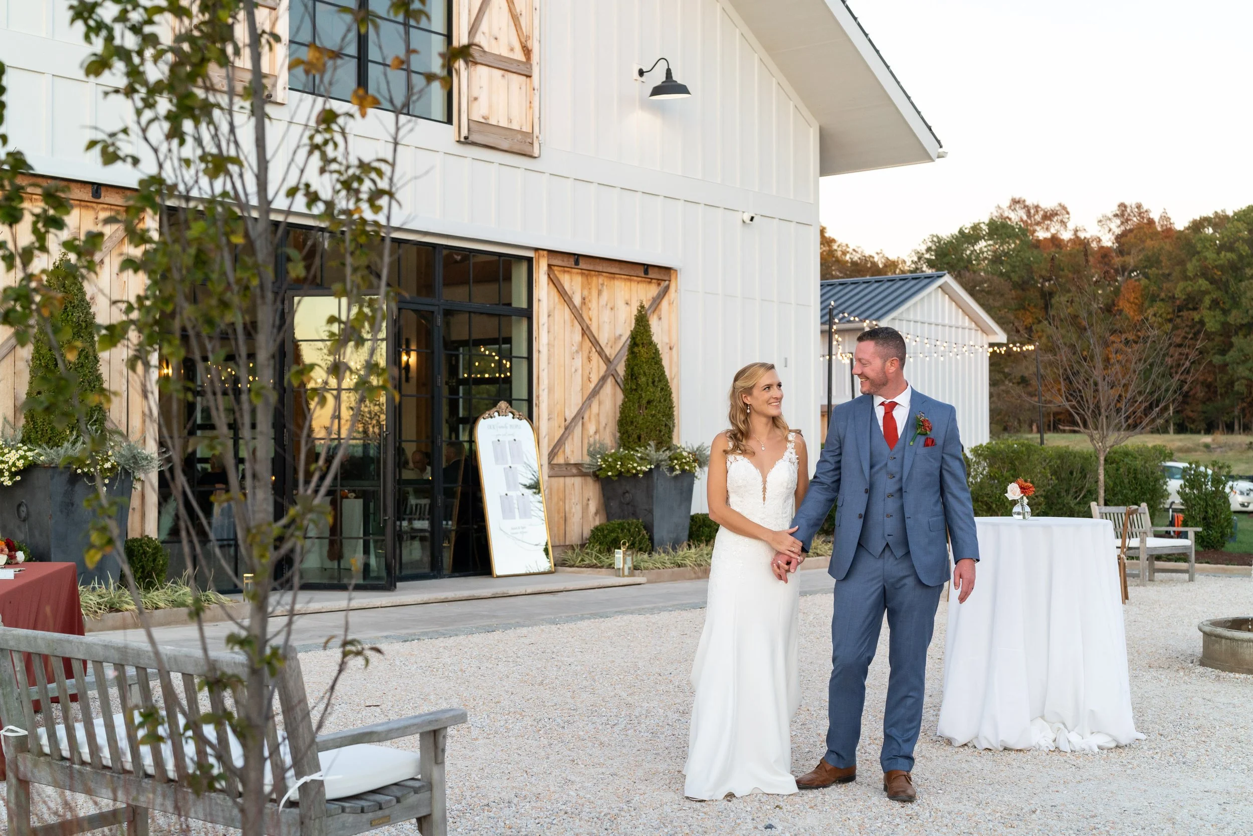 Amazing and colorful romantic wedding portraits at sunset in the fall at Hilltop Farm in virginia