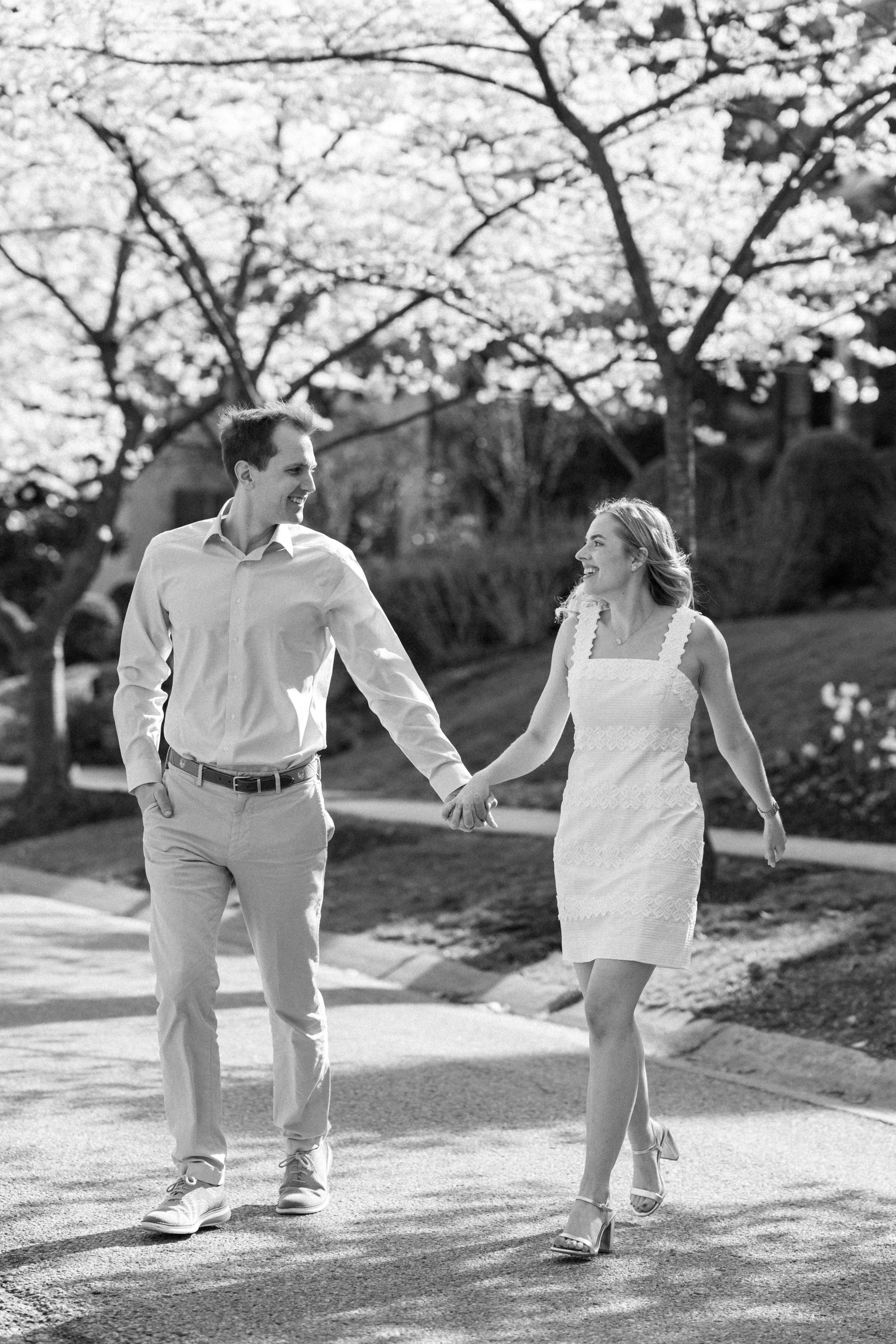 romantic and sweet cherry blossom engagement photographer from Washington dc