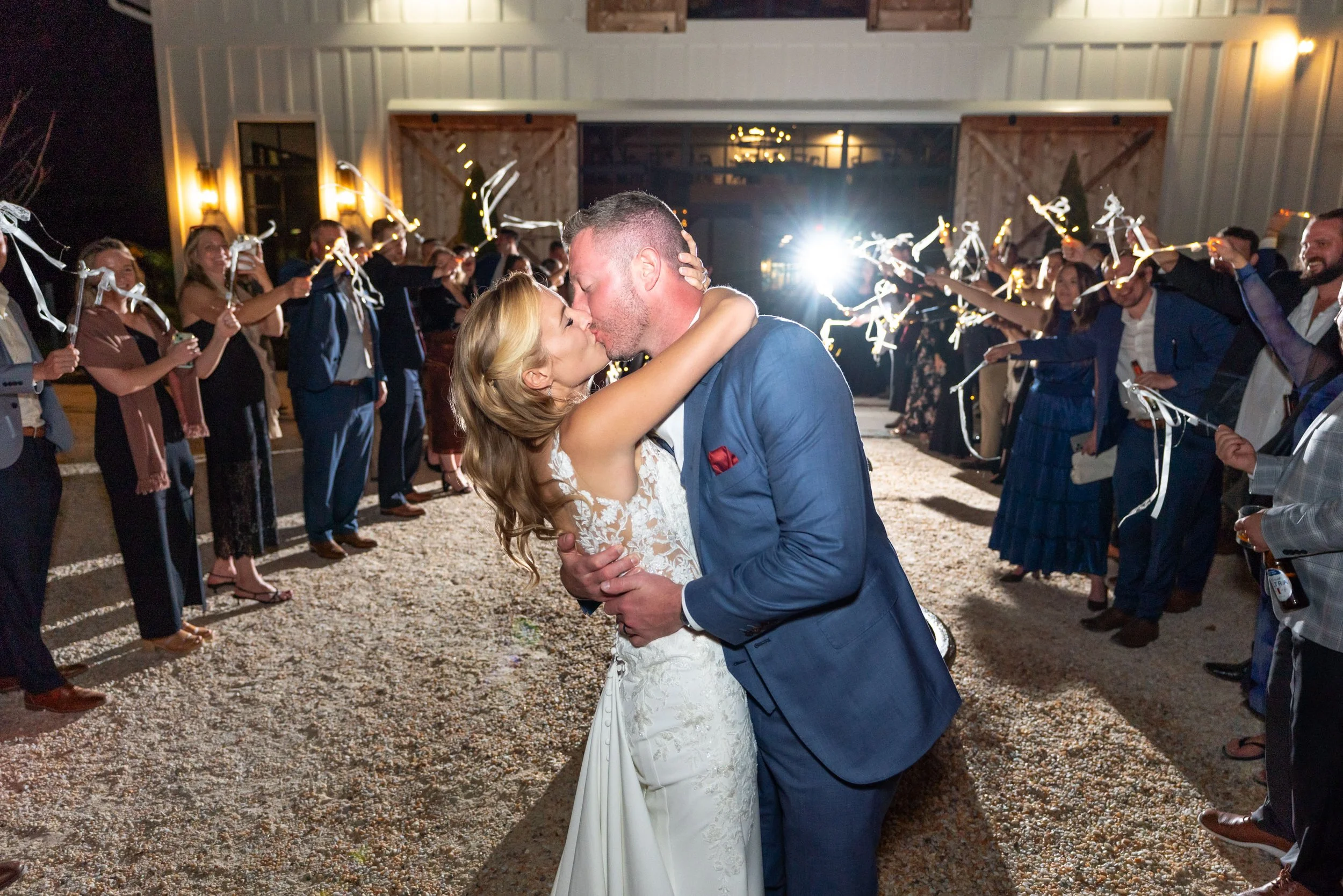 Wedding exit photo at the beautiful and luxury Hilltop Farm venue in Virginia