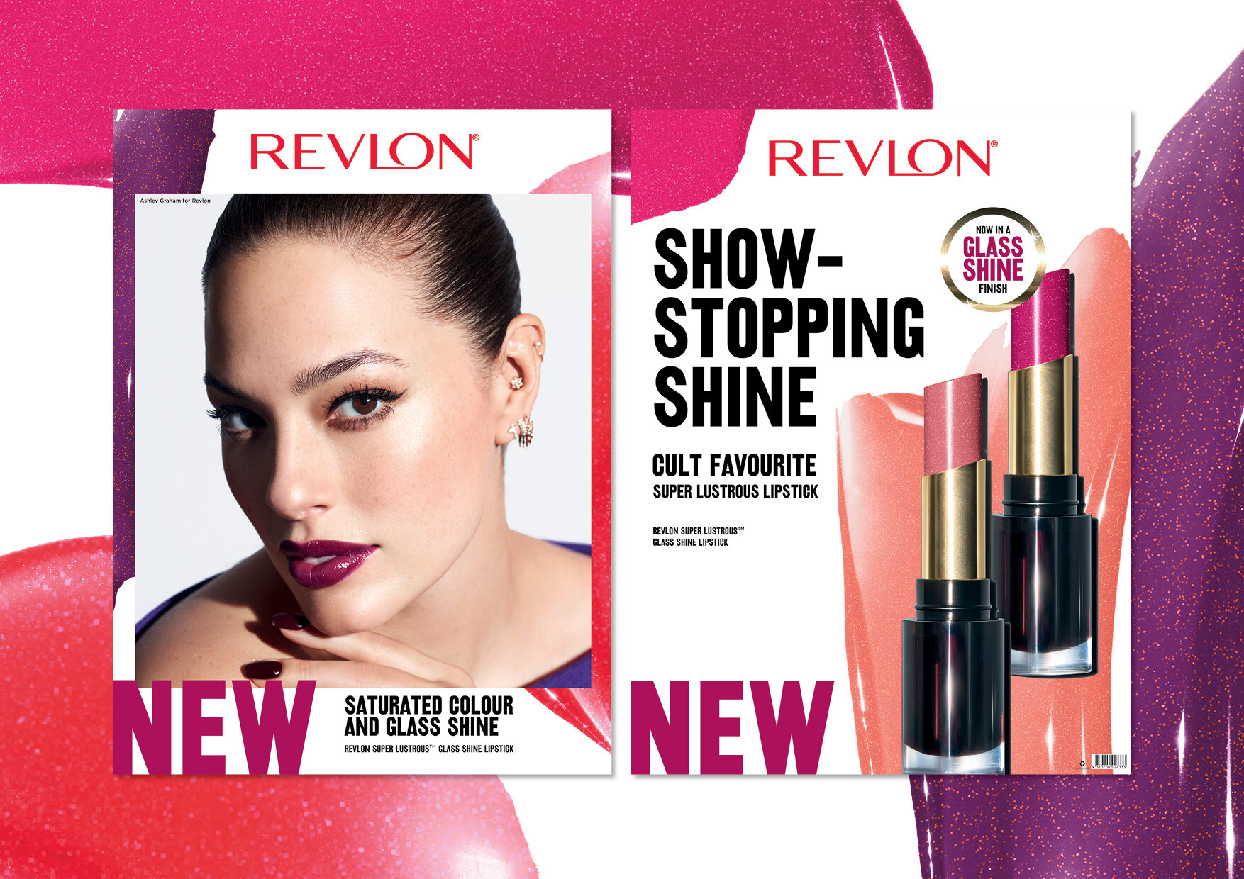 SHOW-STOPPING SHINE! So excited to share Revlon’s NEW Super Lustrous Glass Shine Lipstick integrated campaign creative - Print advertising, point of sale design and digital creative @evakossoffdesign