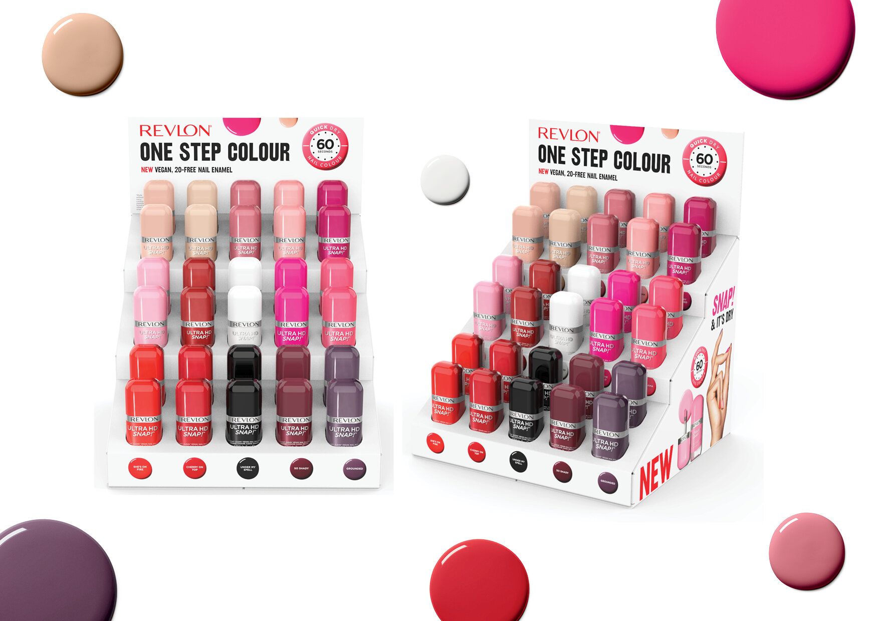 💥SNAP! Through every touchpoint. I had the pleasure of working on the latest creative launch of the NEW Revlon Ultra HD Snap! Nail Enamel ❤️ Print, Digital, Merchandising, Point Of Sale and PR creative @evakossoffdesign xo