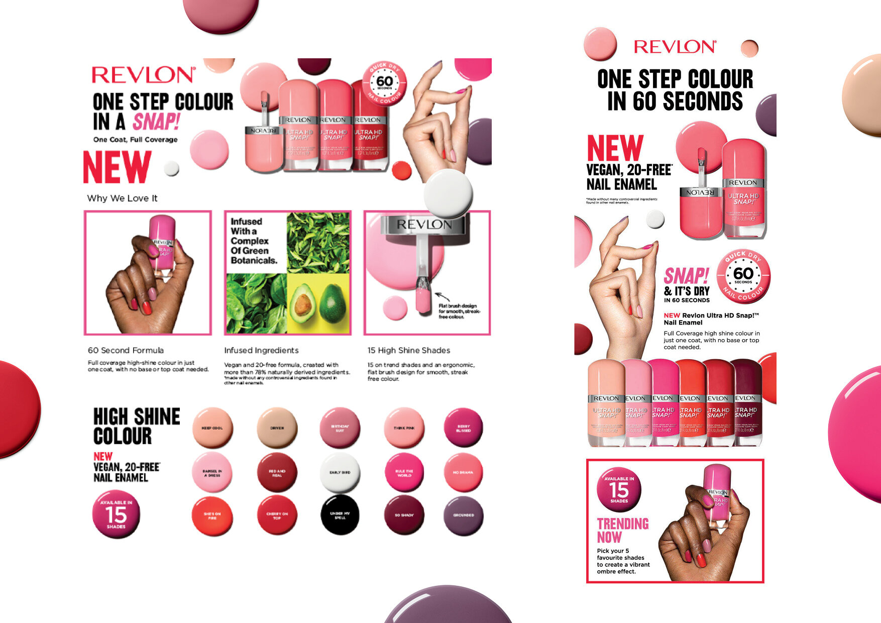💥SNAP! Through every touchpoint. I had the pleasure of working on the latest creative launch of the NEW Revlon Ultra HD Snap! Nail Enamel ❤️ Print, Digital, Merchandising, Point Of Sale and PR creative @evakossoffdesign xo