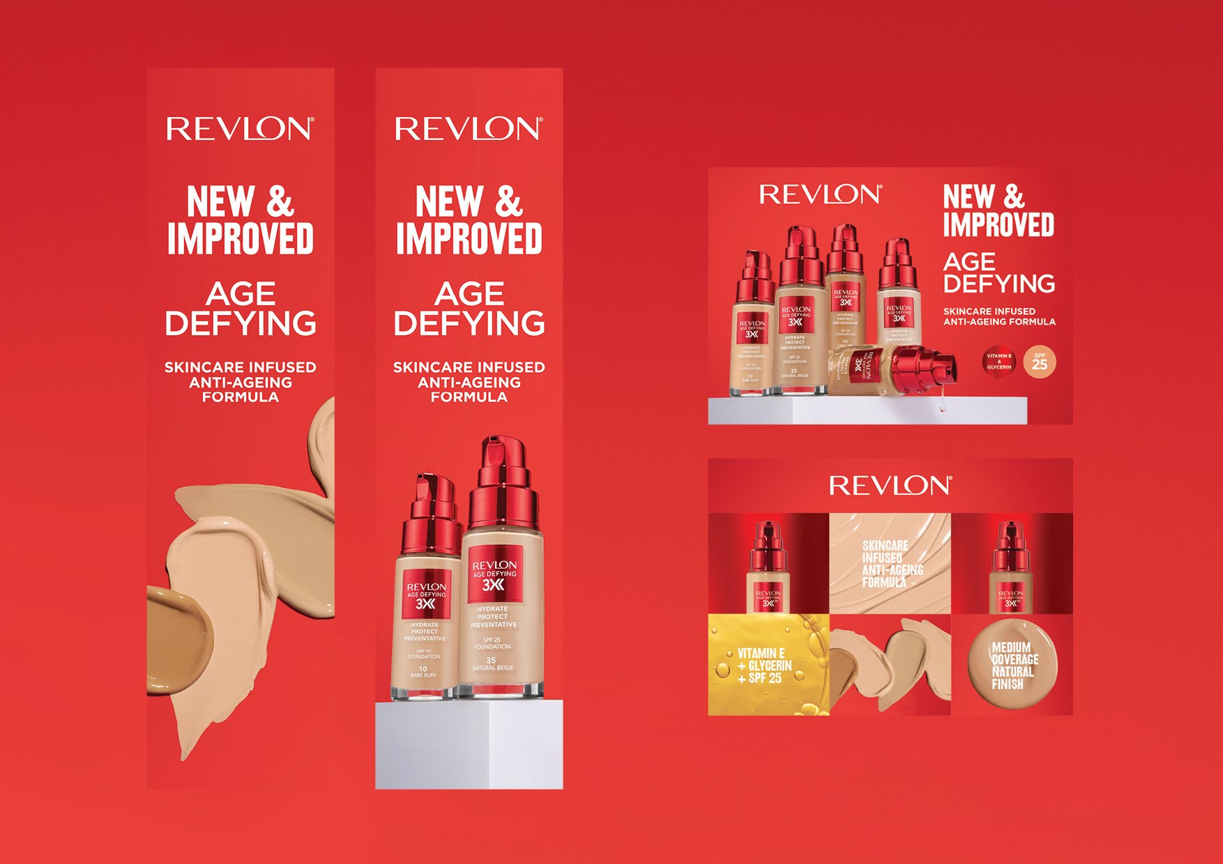 ❤️ IT’S LIVE! So excited to present Revlon + MYER’s latest creative installation showcasing the NEW & IMPROVED Revlon Age Defying Foundation. Our latest campaign is showcasing this month in Myer nationwide. POS, merchandising, lightboxes and dig