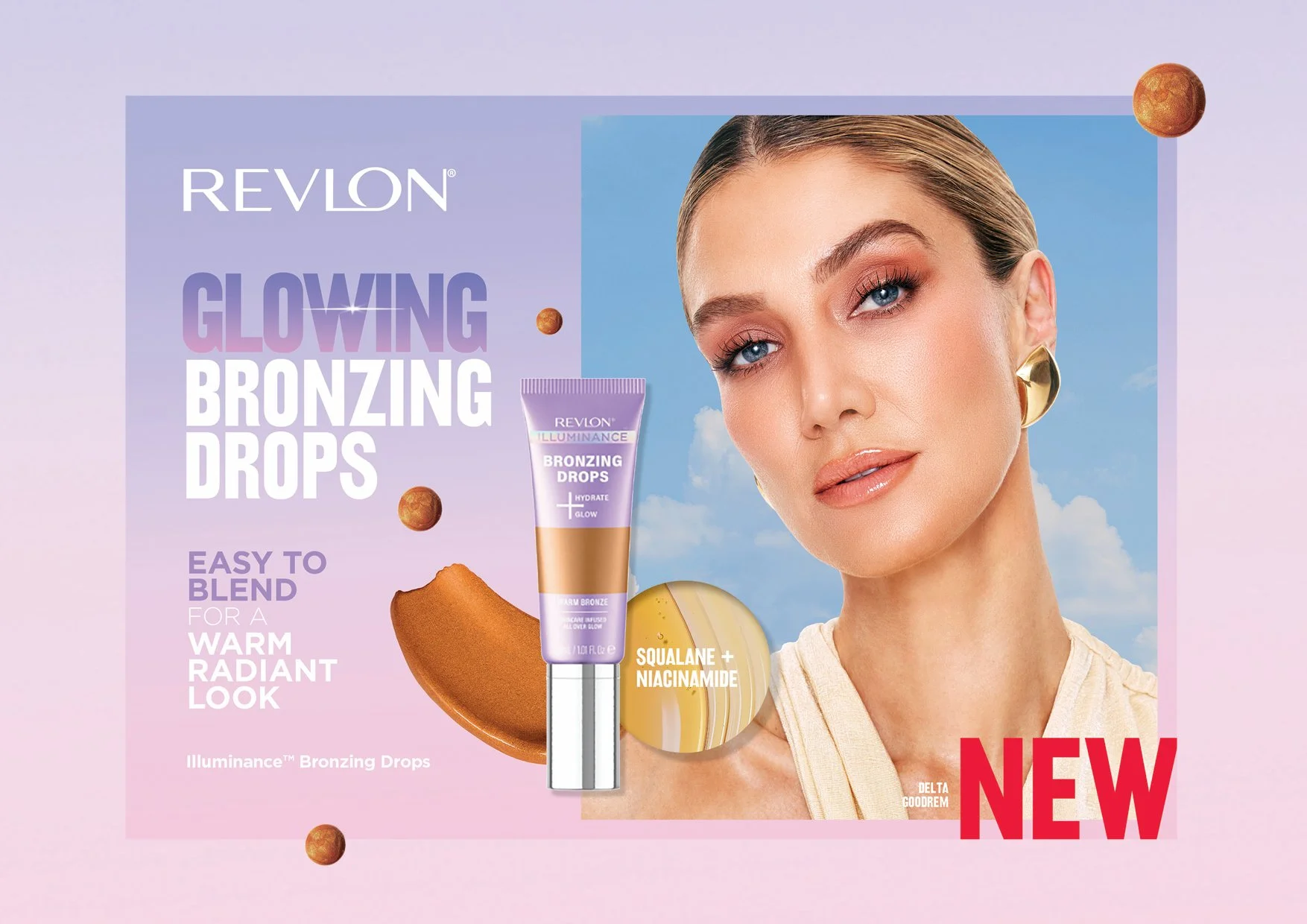  ☀️&nbsp;Add a little summer glow! Showcasing our latest Revlon Illuminance Bronzing Drops launch campaign. Creative&nbsp; @evakossoffdesigns  &nbsp;xo Print, POS and  merchandising design, PR and digital creative.&nbsp; 