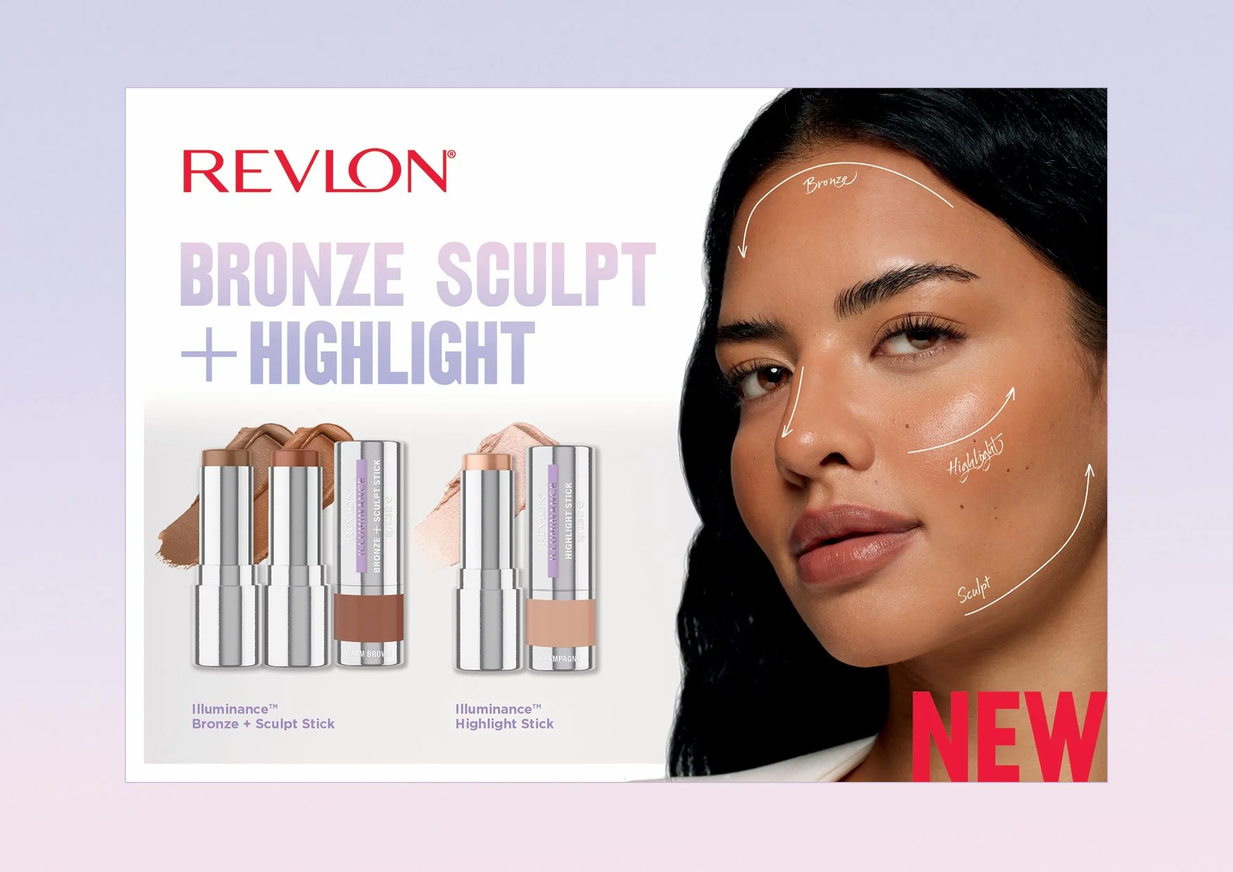  ☀️&nbsp;For those who know summer is a state of mind. Revlon's&nbsp;new Illuminance Sculpt + Bronze + Highlight Sticks + Eyeshadow palettes creative have arrived! Print advertising, point of sale and merchandising design and digital creative @evakos