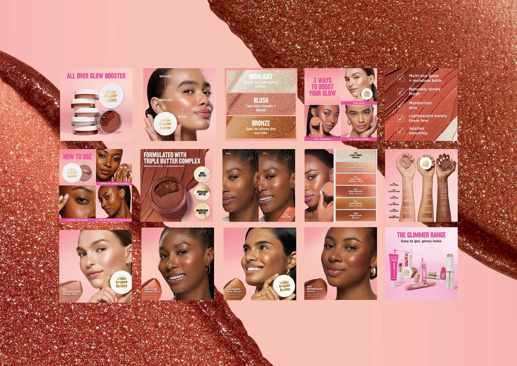  ✨ NEW WORK The new Revlon Glimmer Super Balm creative campaign is live - from concept through to rollout across&nbsp;print advertising, point of sale, merchandising and digital creative. A fresh, glow-driven visual identity designed to bring the pro