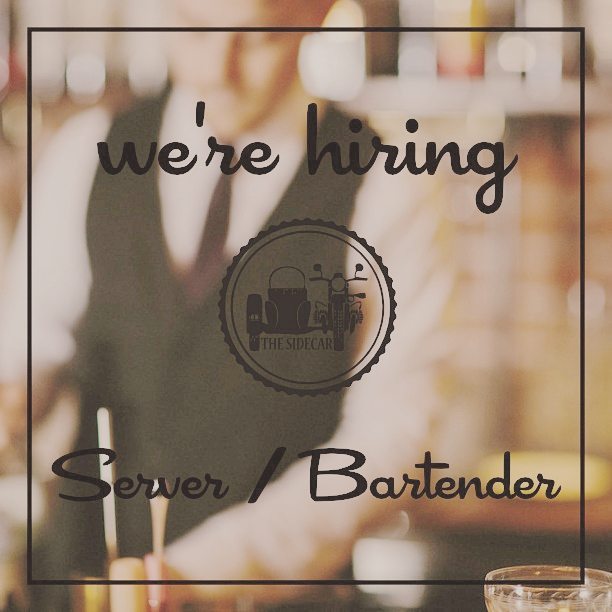 We are hiring someone to #killitwithcraft. We are looking for someone that wants to work weekends and can easily see themselves working at The Sidecar for over a year and a half. If you are the definition of neat & tidy, if you hasten to complete tasks, if you have oodles of common sense and unimpeachable good taste(buds)... then please email us your resume! Checkout our job description - the link is in our bio.