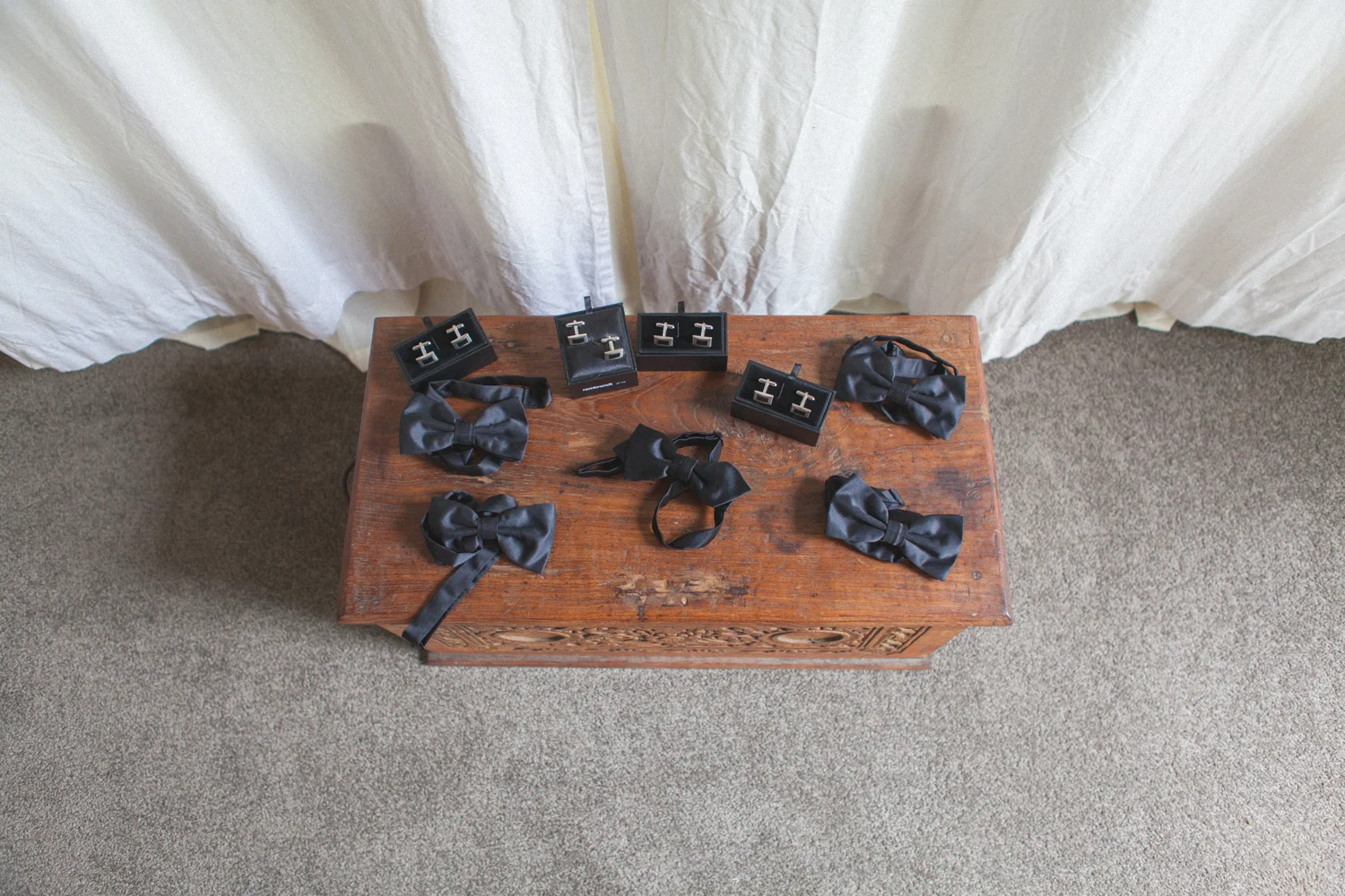 Groomsmen's bow ties and cuff links