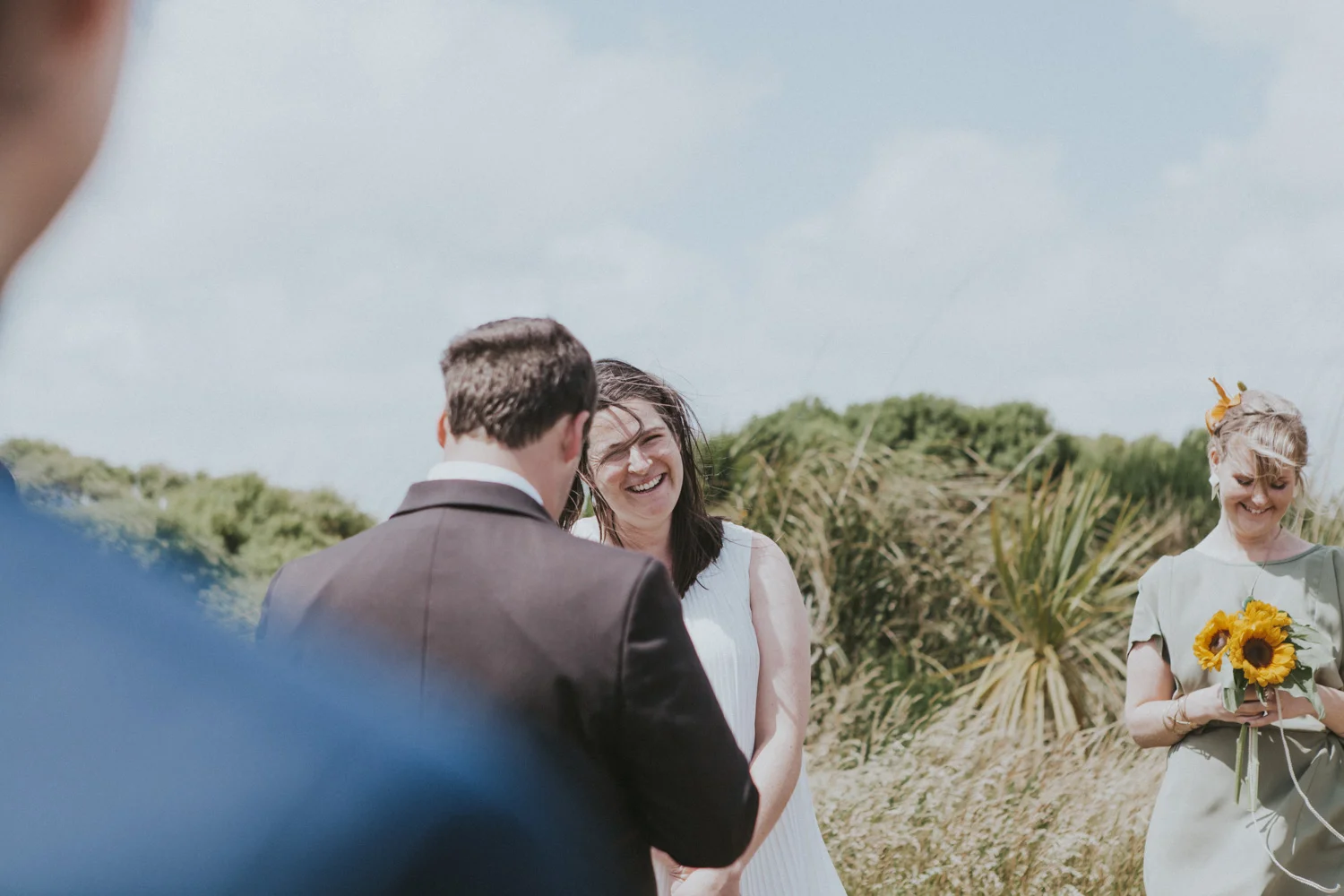 Bride and Groom exchanging vows on their wedding day