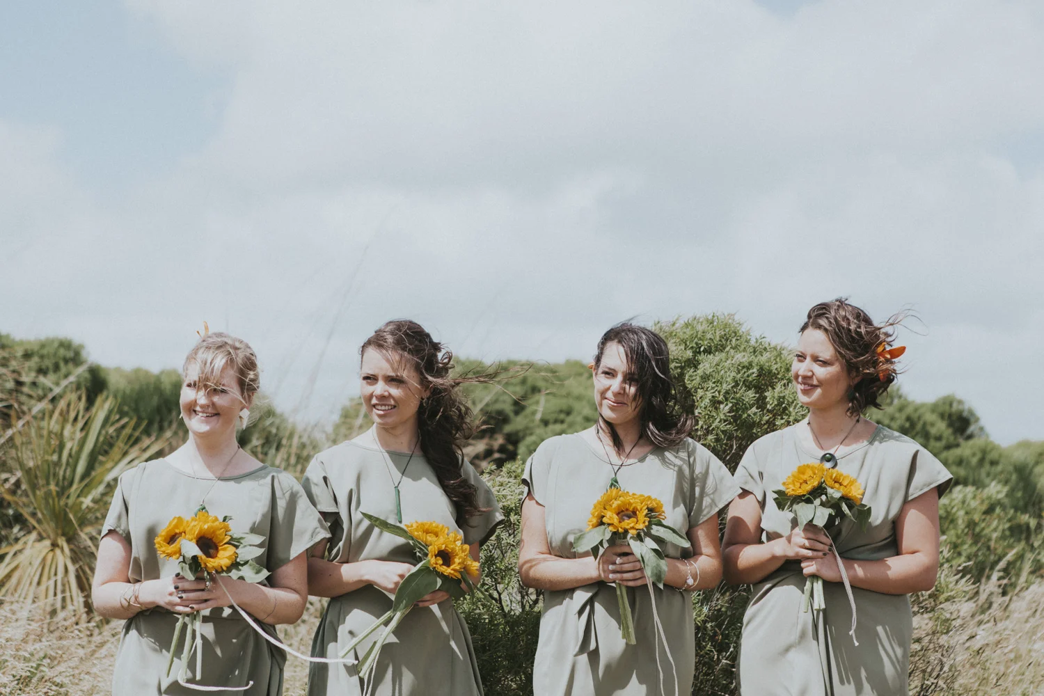 Khaki green wedding dresses for Bridesmaids
