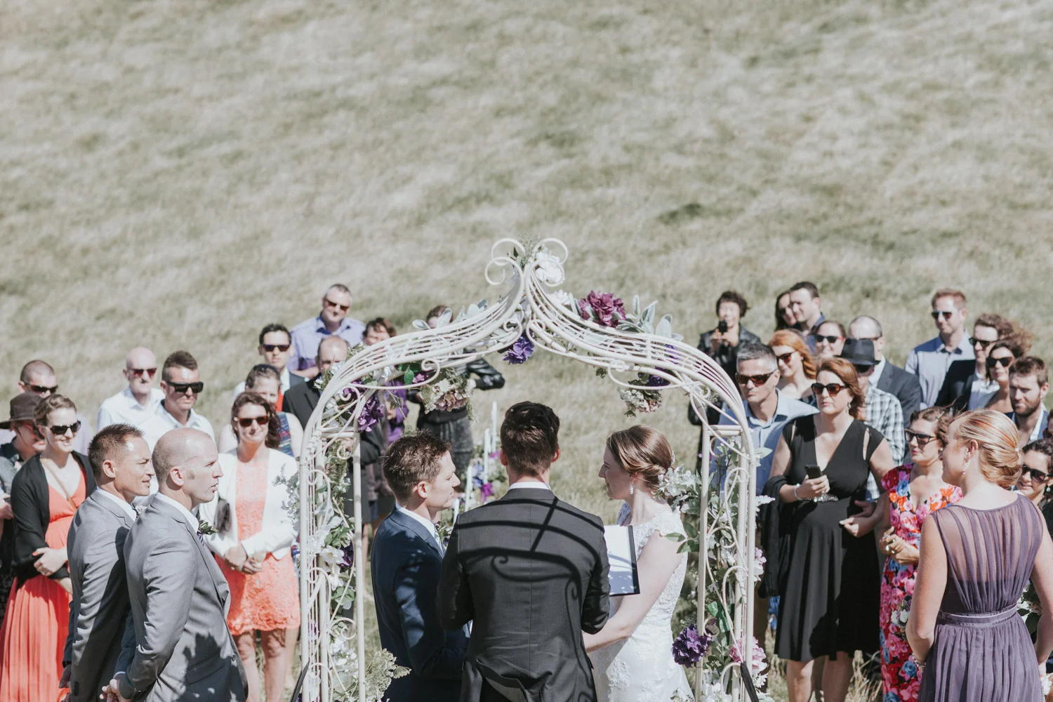 wedding ceremony on a hill top
