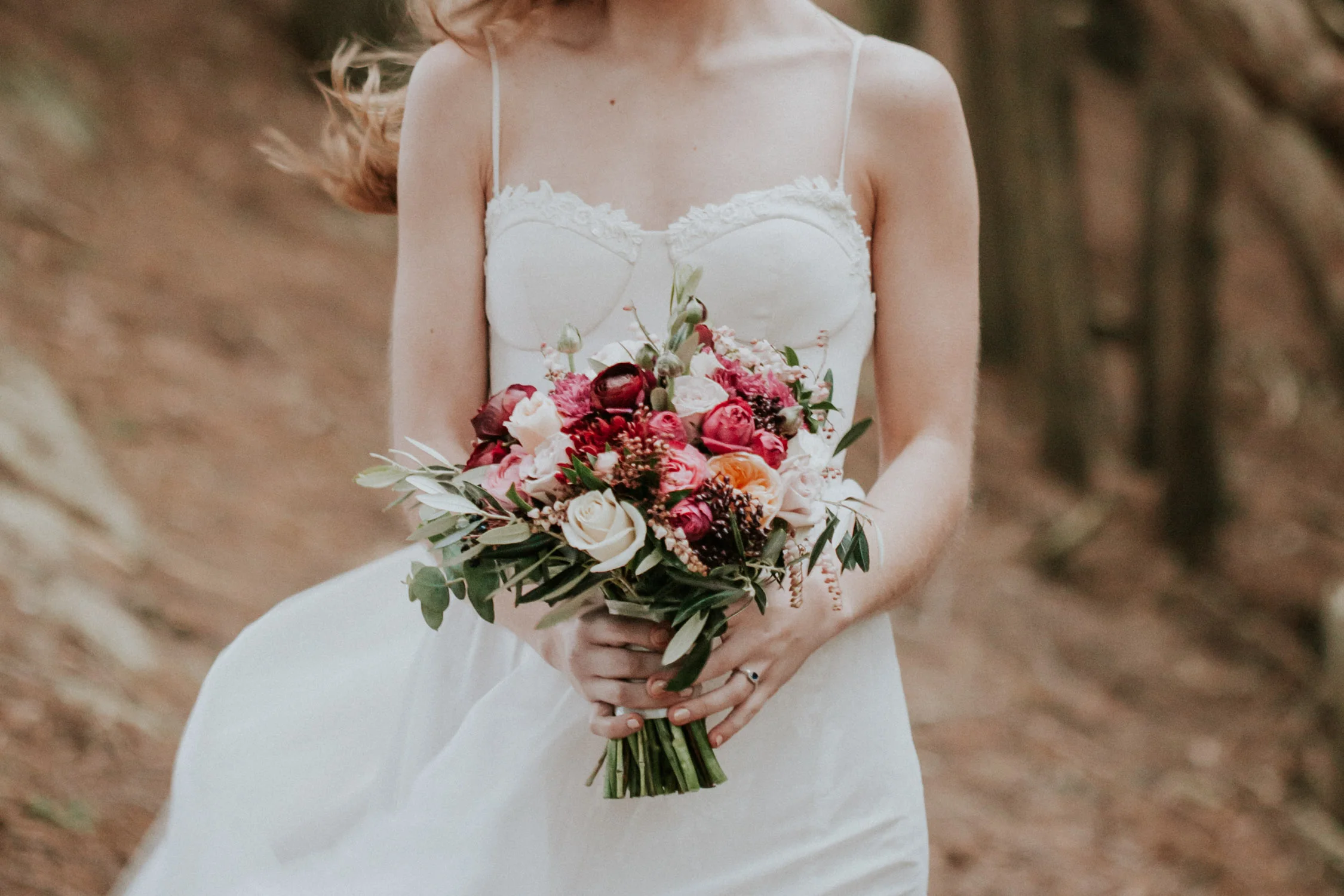 Bride holding a wedding bouquet