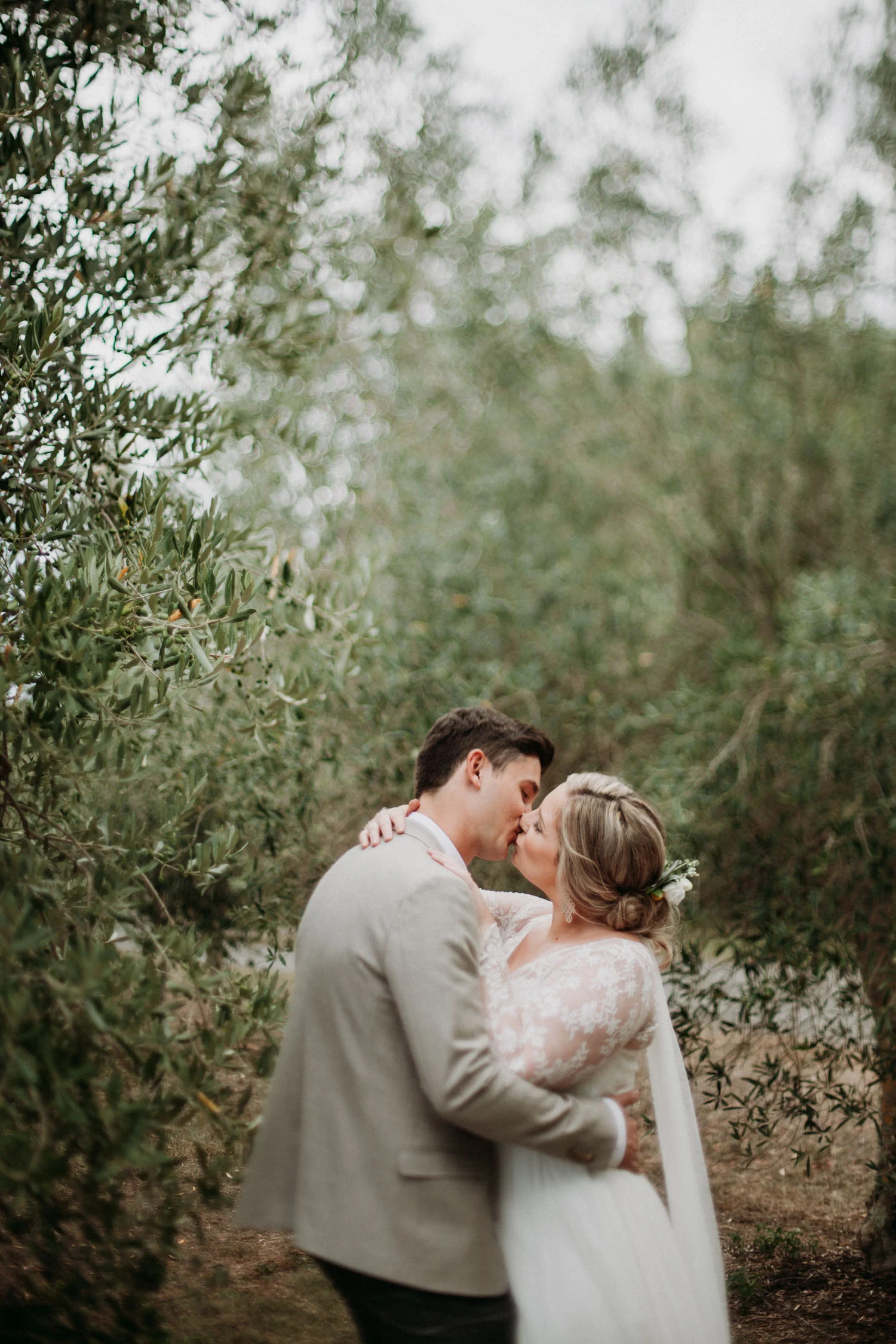 Kissing in the olive grove