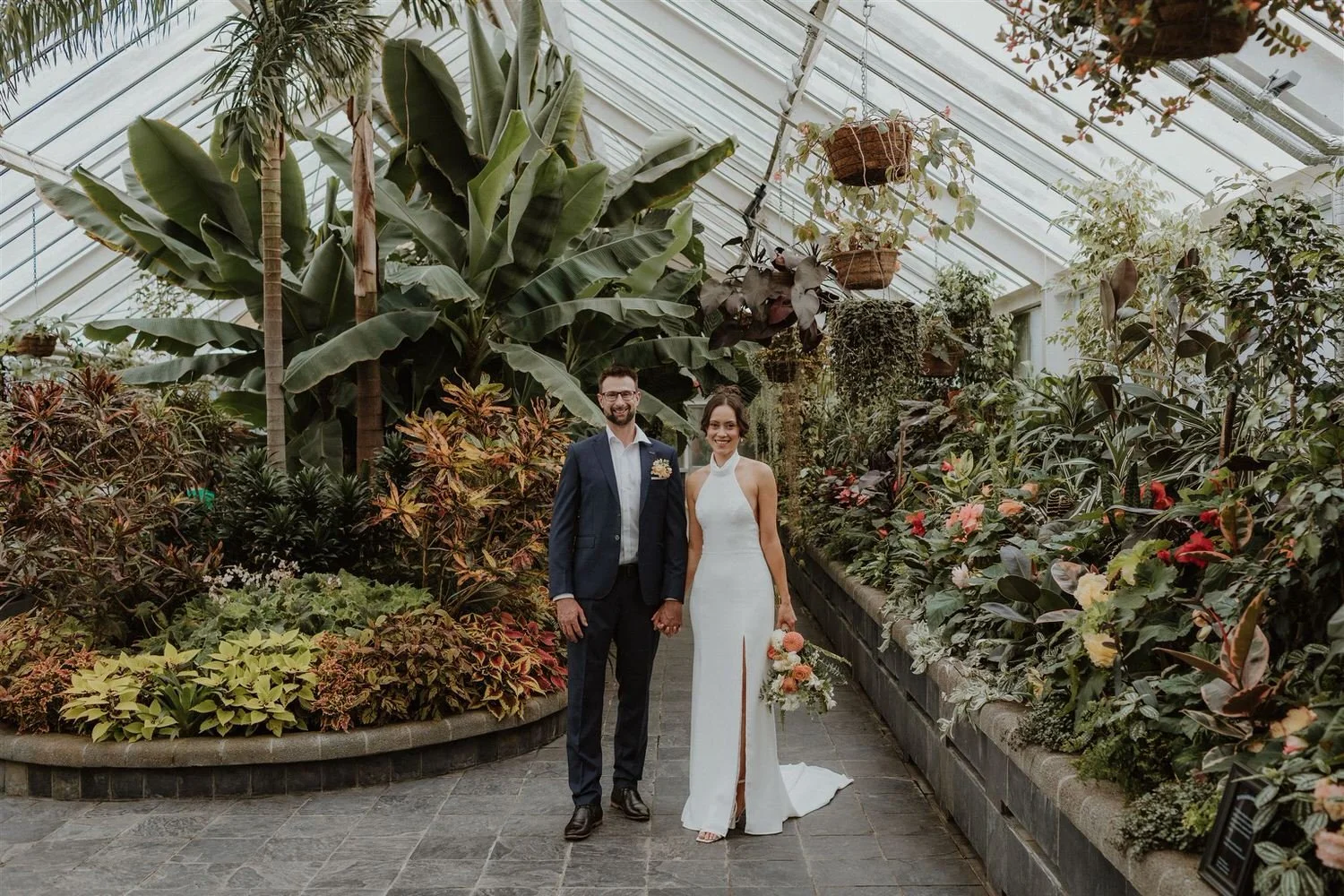 Wellington Gardens Begonia House wedding portraits