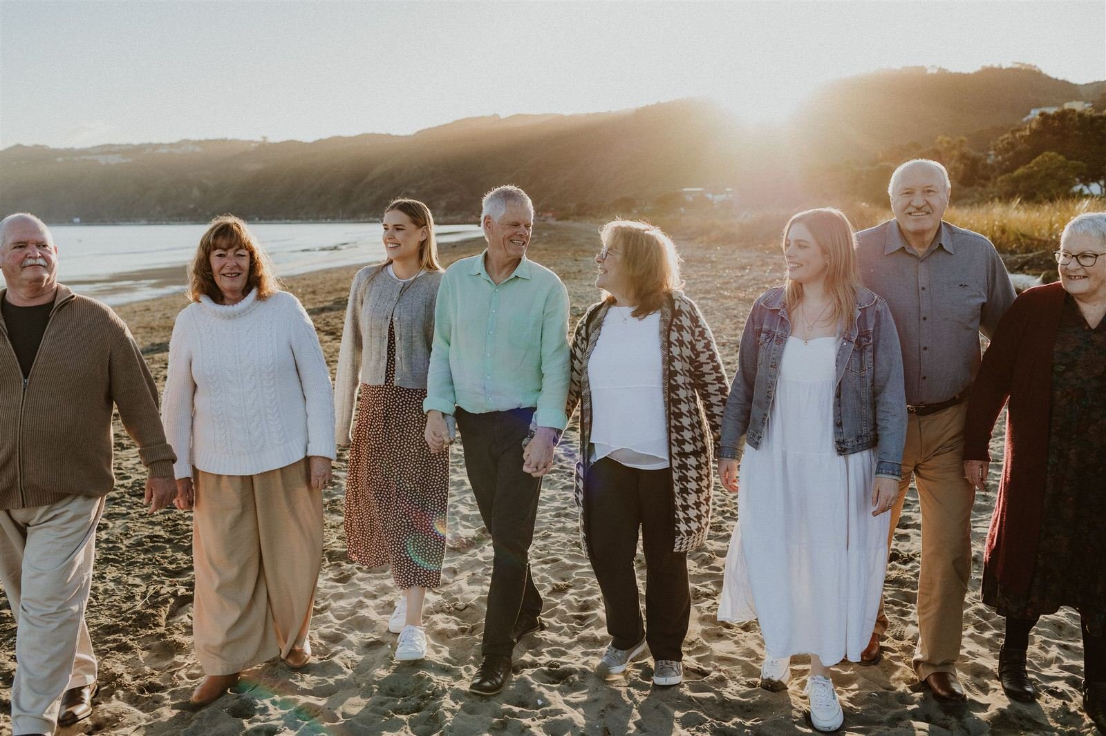 Candid moments of an extended family photo shoot