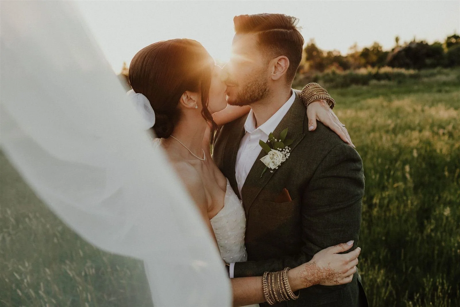 Sunset wedding photos