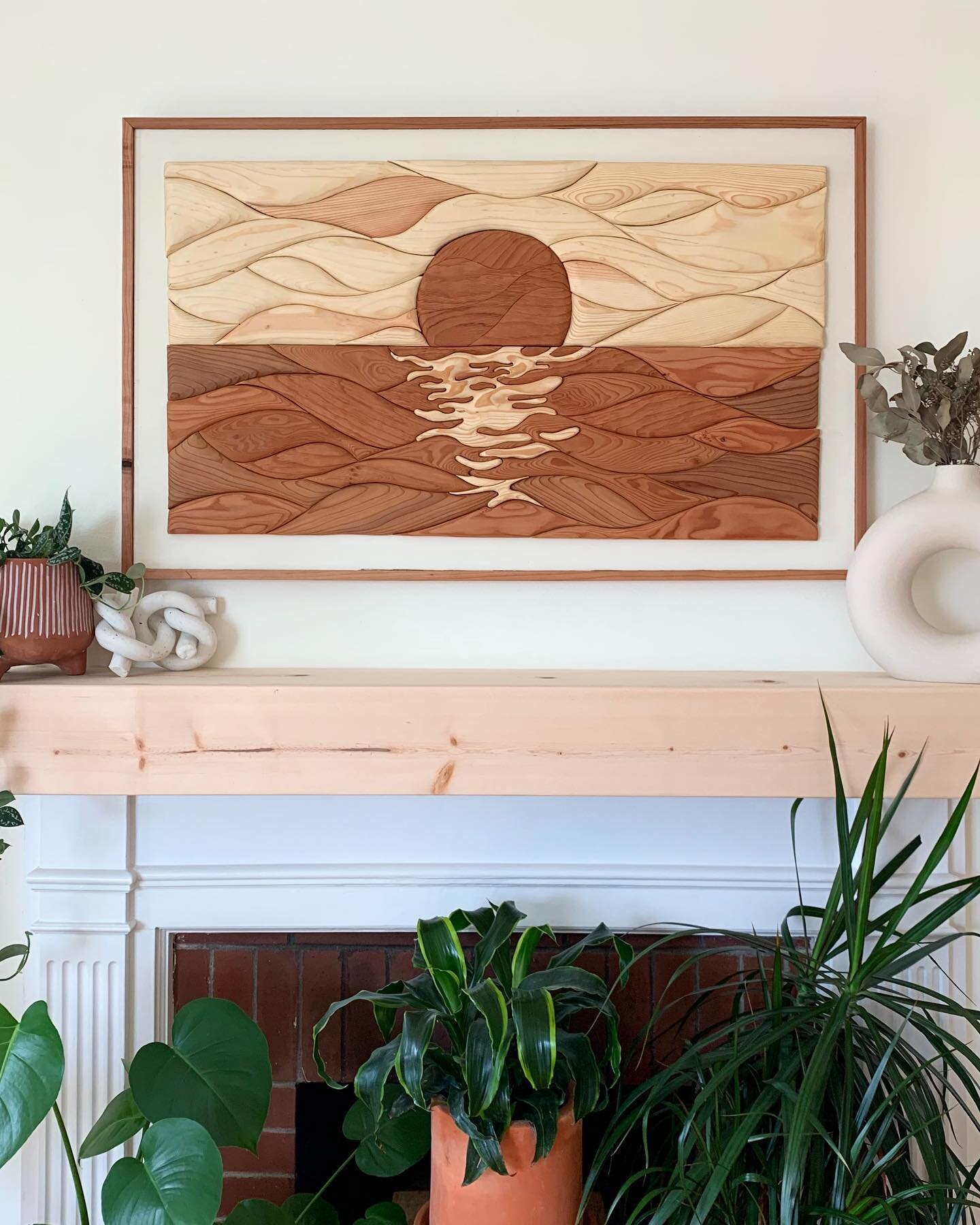 The fog from June gloom has cleared and finally getting some decent snaps of this new Sunset piece☀️ Made with redwood &amp; pine :: all natural wood colors and finishing, no stains or dyes 

DM for custom commissions ✌🏽 

#wood #artisan #maker #cal