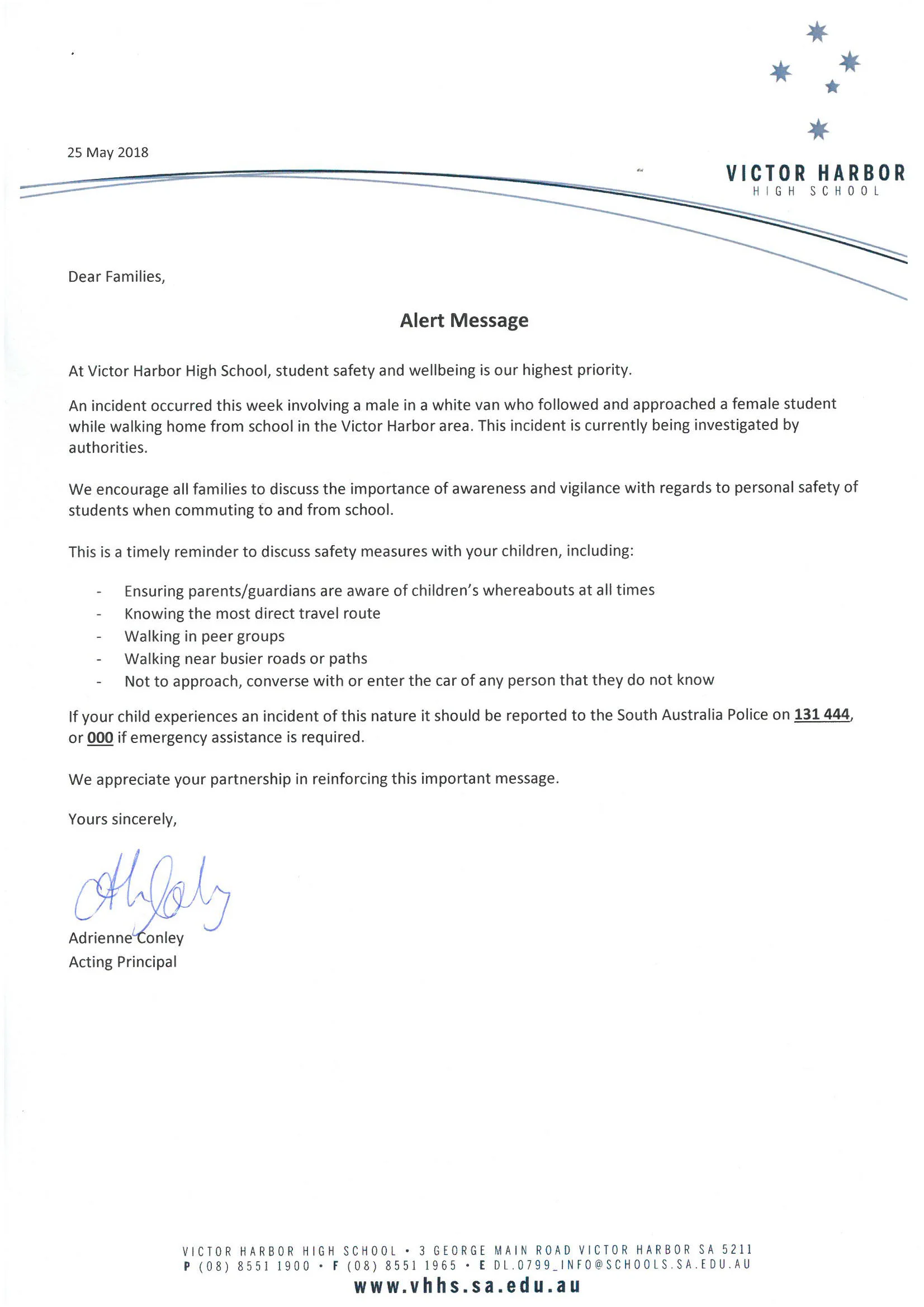 ***STUDENT SAFETY ALERT***