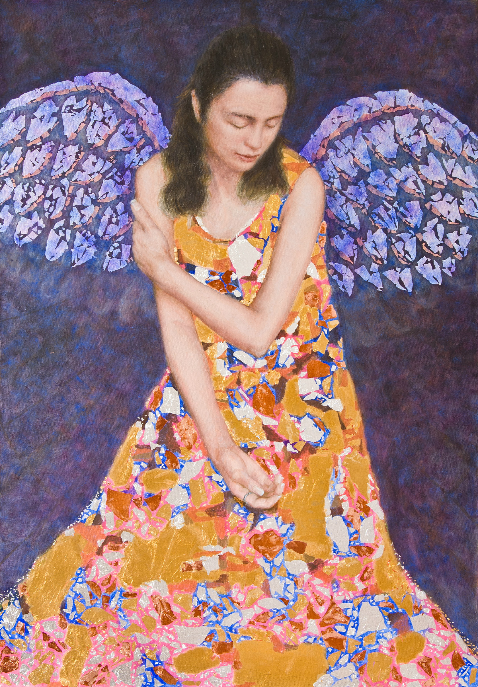 'Angel' oil on linen, gold leaf, silver leaf, cooper leaf year: 2009 size: 1000 x 700mm