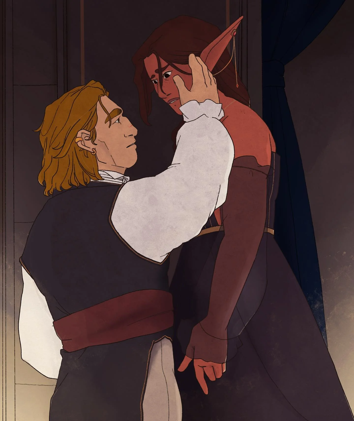 Wicked Eyes &amp; Wicked Hearts wasnt Amira&rsquo;s favorite quest line. She&rsquo;s a little too Fereldan for Orlesian politics. Luckily Varric was able to help her find a moment to breath. 

This was of course during the pining stage of their relat