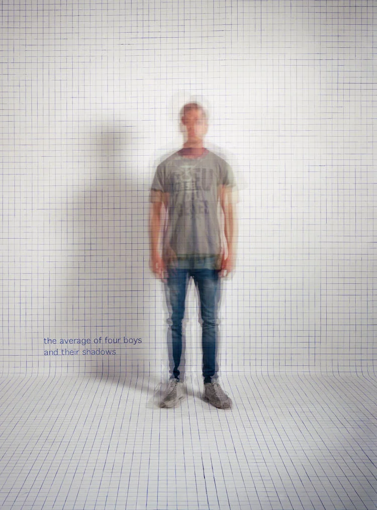 Else Marie Hagen, The average of four boys and their shadows . 2018