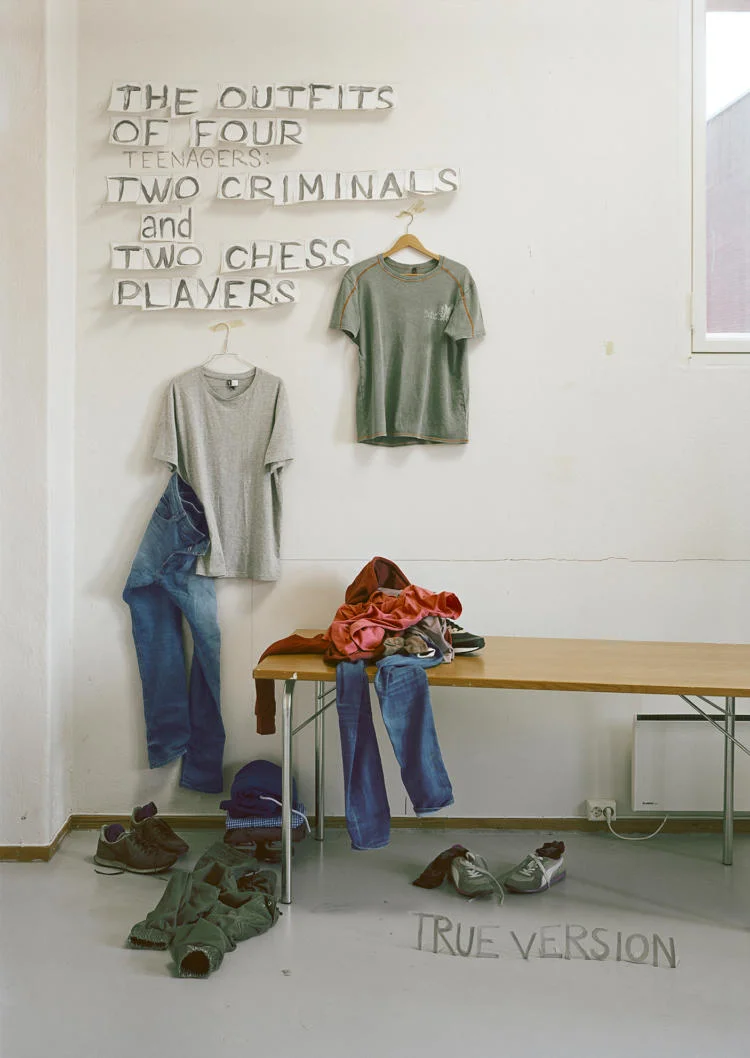 Else Marie Hagen, The outfits of four teenagers, two criminals and two chess players, 2018 .