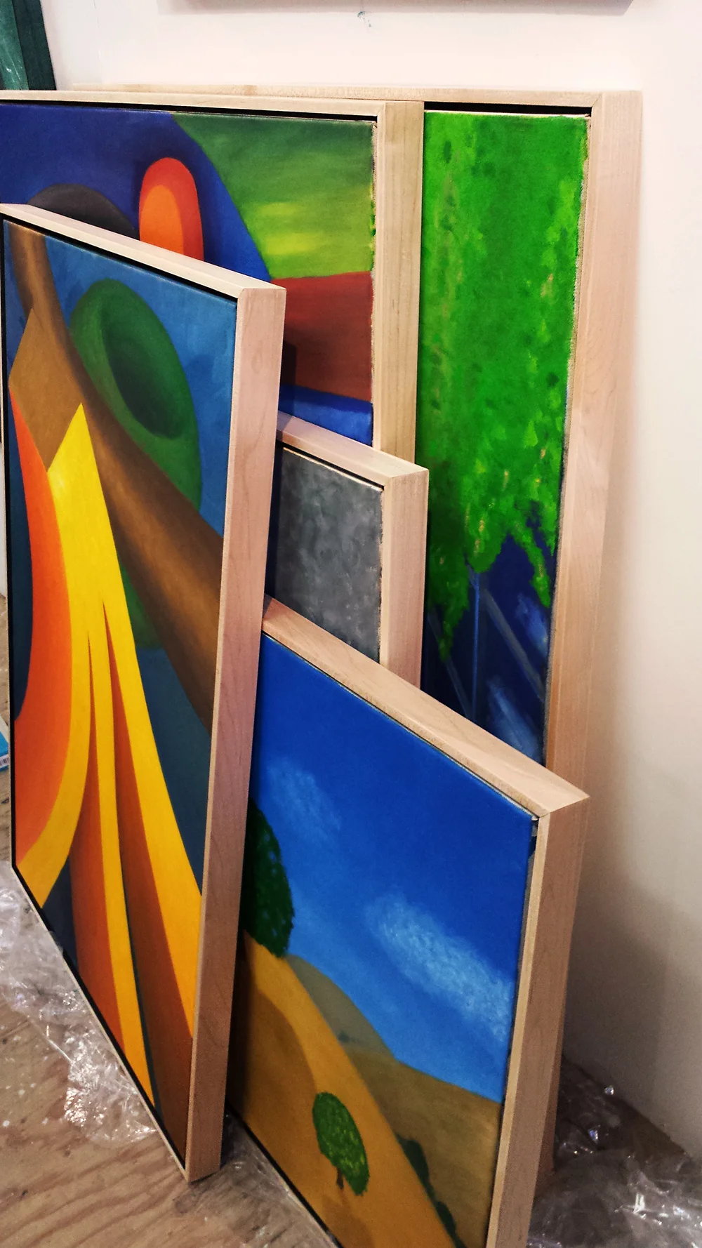 Solid maple floating frames
