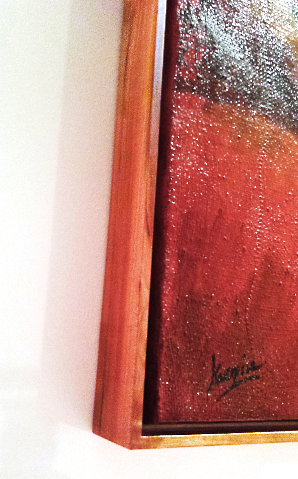 Solid cherry floating frame