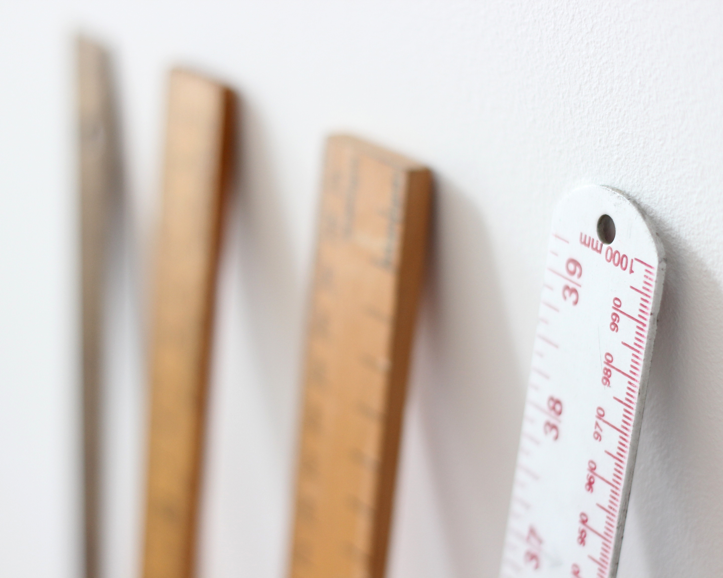 My growing collection of rulers. The most precious one is from my late mother-in-law's old haberdashery shop.