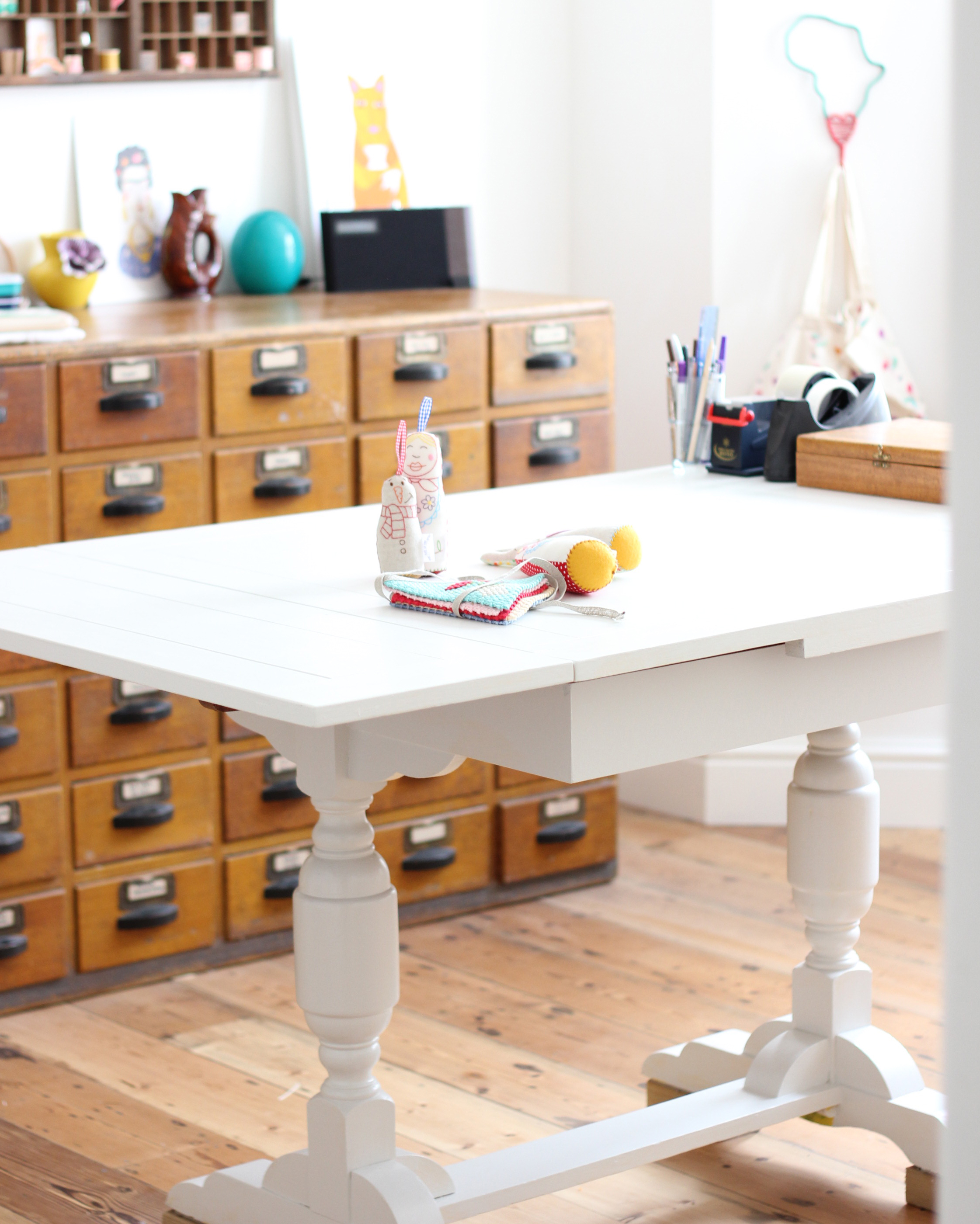 My table. Bought for £40 on the Askew Road. Now in its third incarnation.