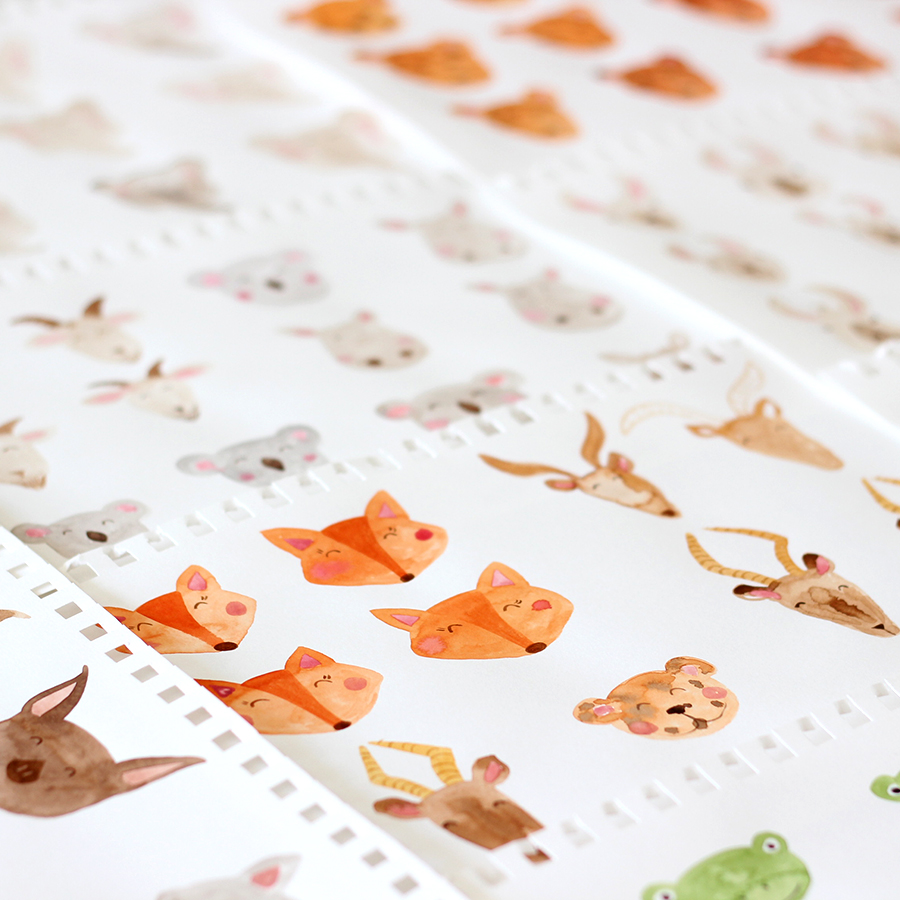 Lots of little animal faces.