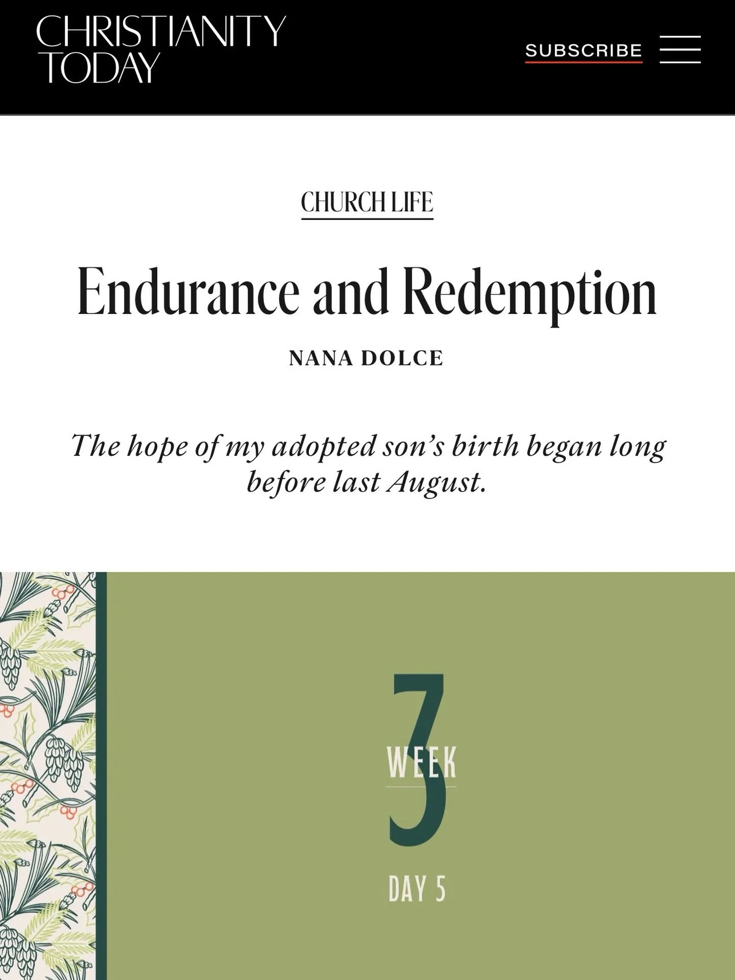 Christianity Today&rsquo;s 2025 Advent Devotional shares 25 real life stories from men and women who have experienced the light of Jesus break through during the darkest times to provide hope and healing. I&rsquo;m thankful to tell one of those stori