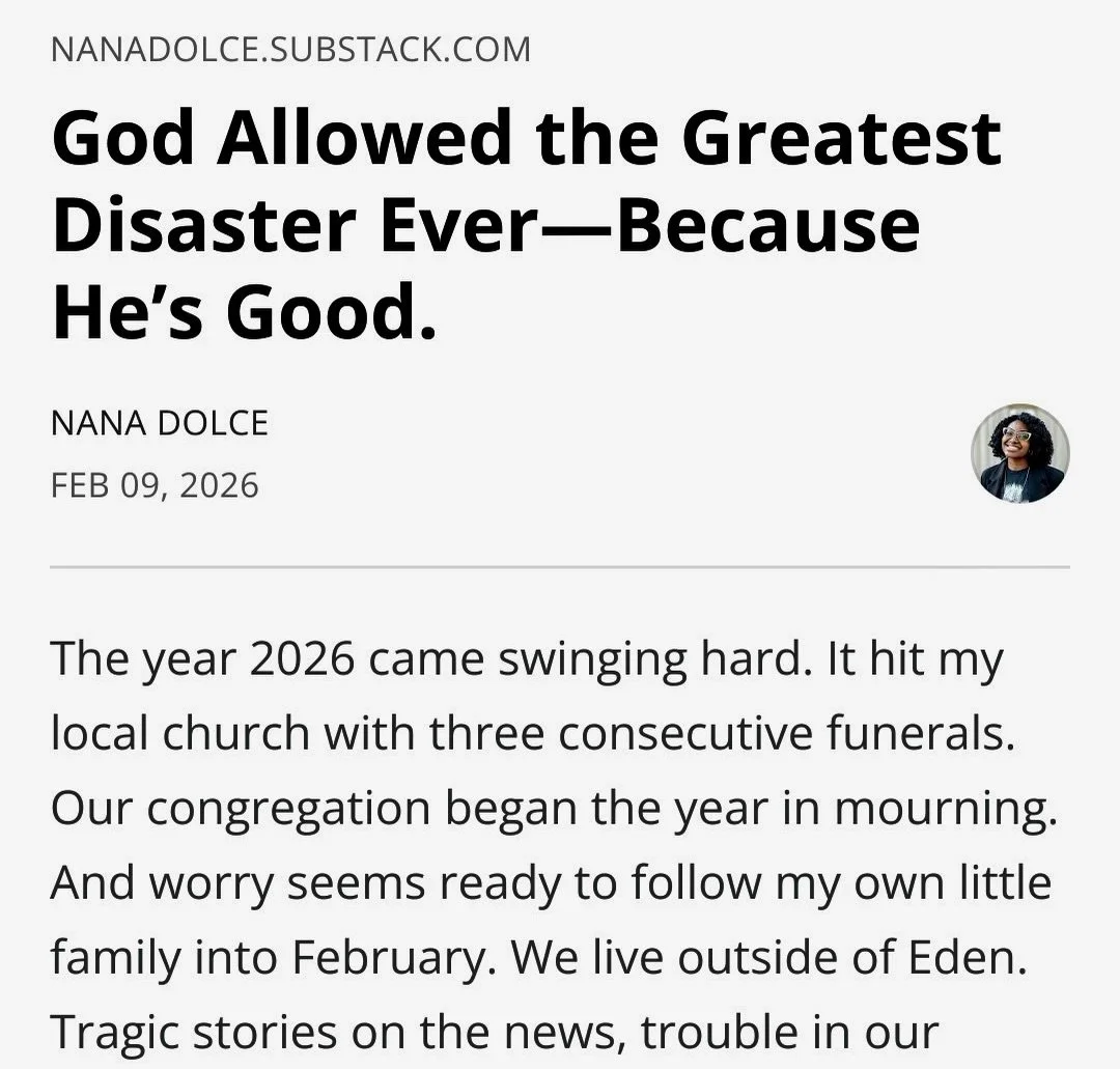 The year 2026 came swinging hard. It hit my local church with three consecutive funerals. Our congregation began the year in mourning. And worry seems ready to follow my own little family into February. We live outside of Eden. Tragic stories on the 